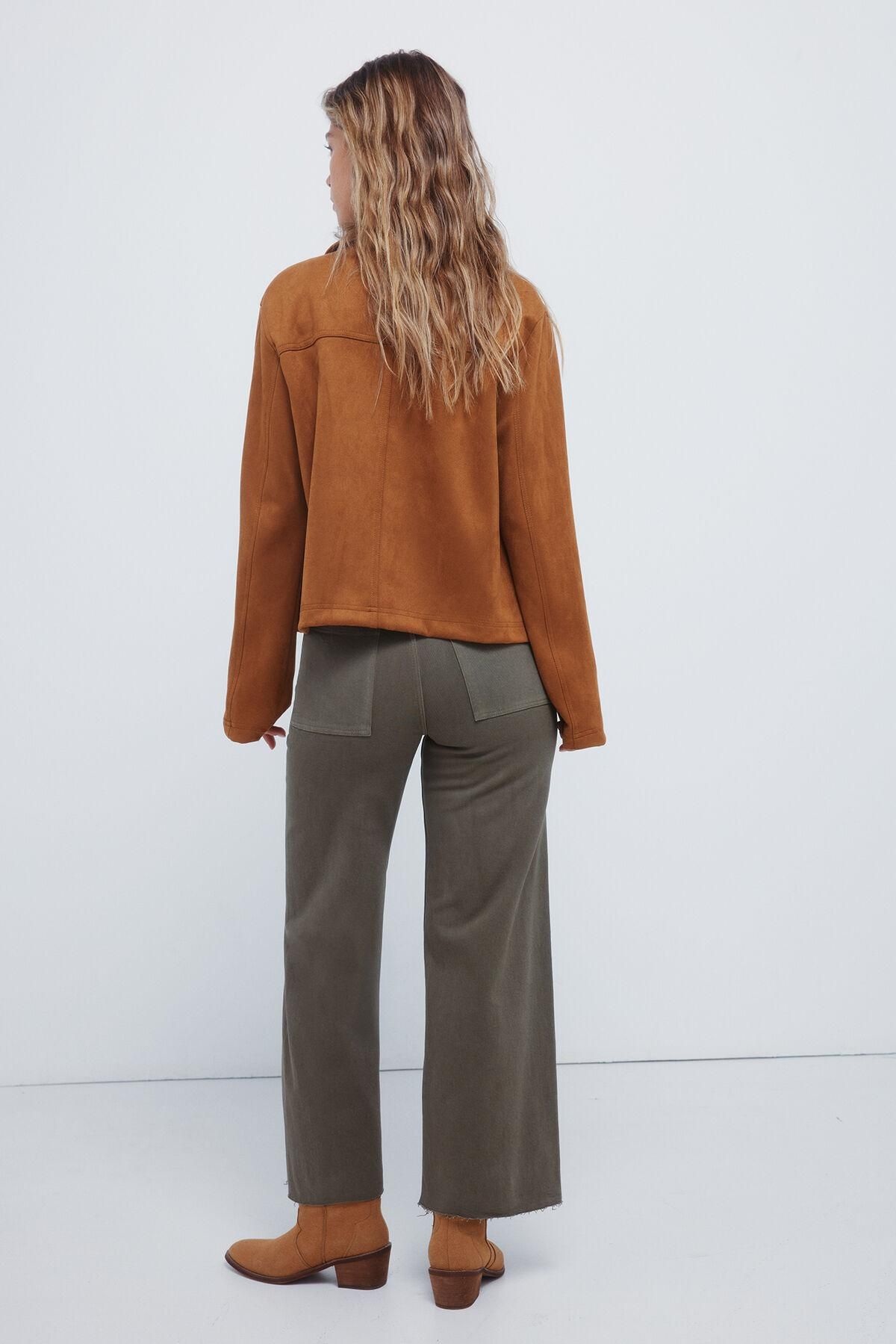 스프링필드 하이웨이스트 와이드 부츠컷 데님 팬츠 6832083 KAKI - 상세 이미지 5