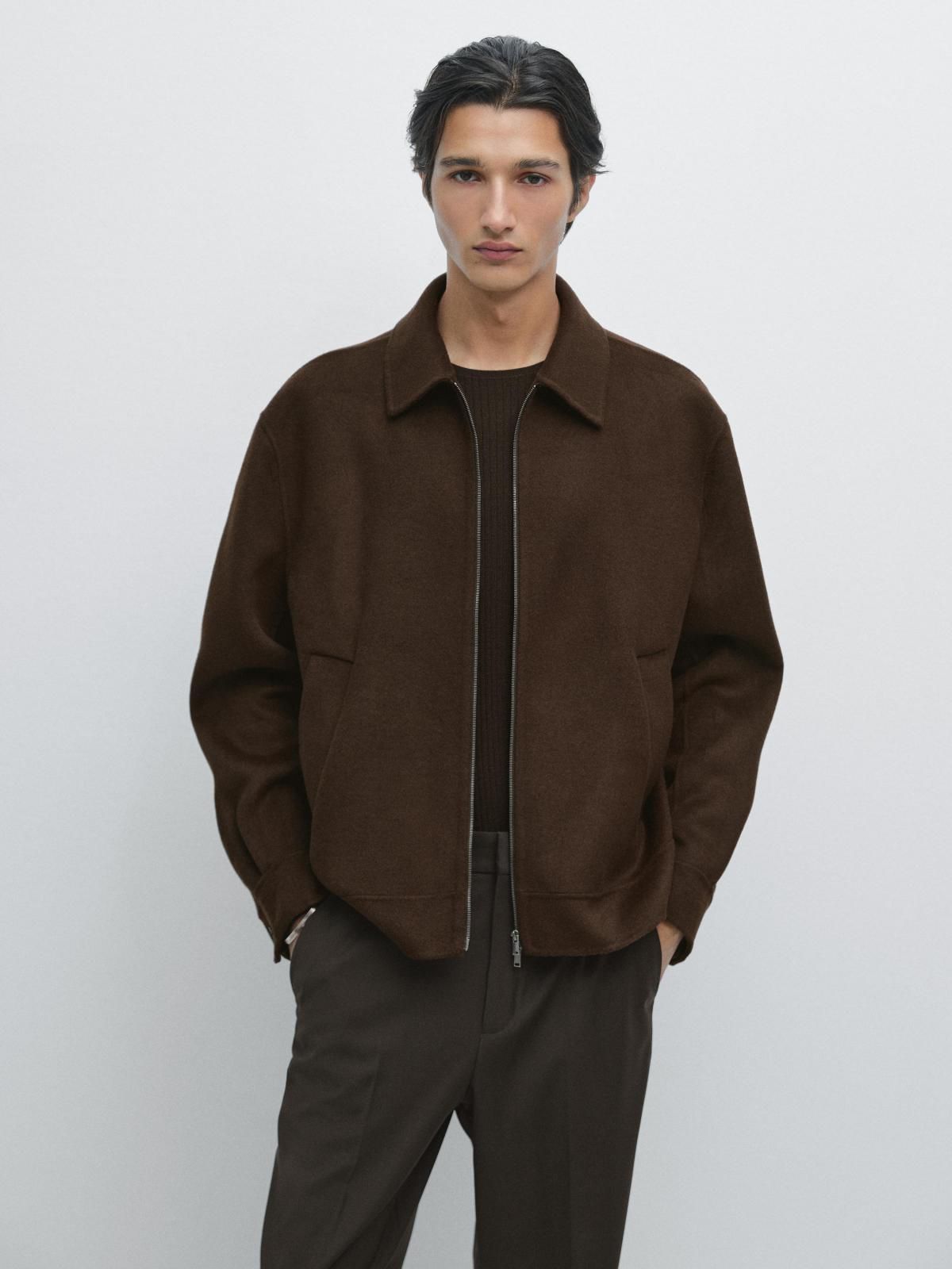 마시모두띠 테크니컬 울블렌드 집업 브라운 재킷 2895/381 BURGUNDY - 상세 이미지 3