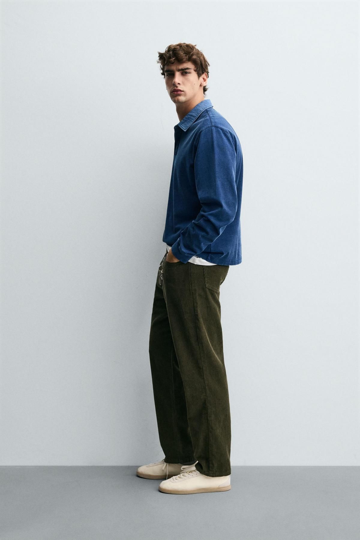 자라 코듀로이 레귤러핏 테크니컬 팬츠 4391/440 KHAKI - 상세 이미지 4