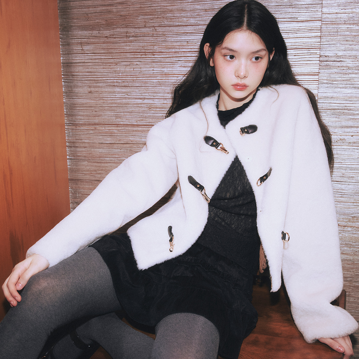 로엠 버클 퍼자켓 RMJLG11R11