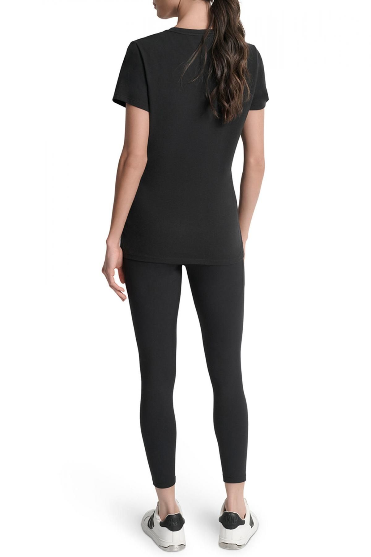 디케이엔와이 DKNY 스트라스 로고 반팔 티셔츠 0142307 NEGRO - 상세 이미지 5