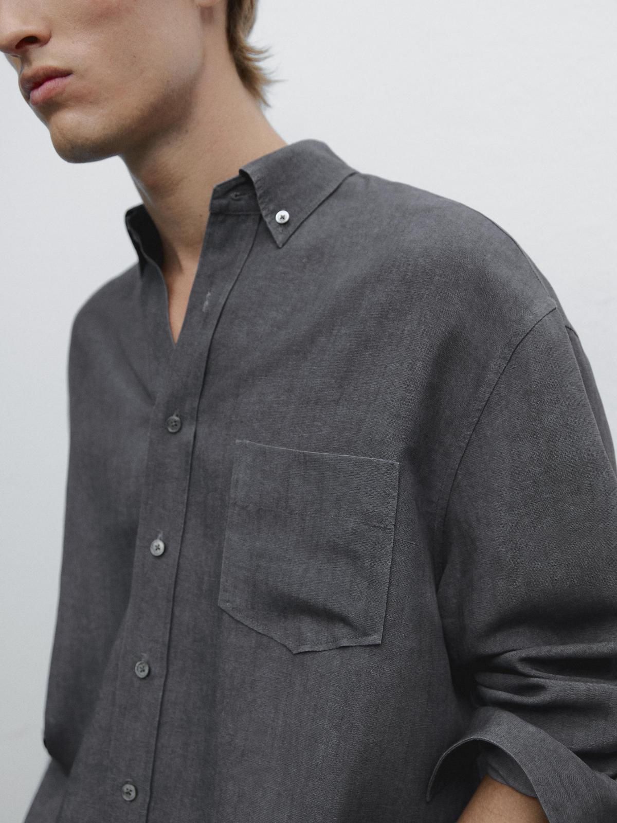 마시모두띠 클래식 옥스포드 레귤러핏 긴팔 셔츠 1726/294 DARK GREY - 상세 이미지 4