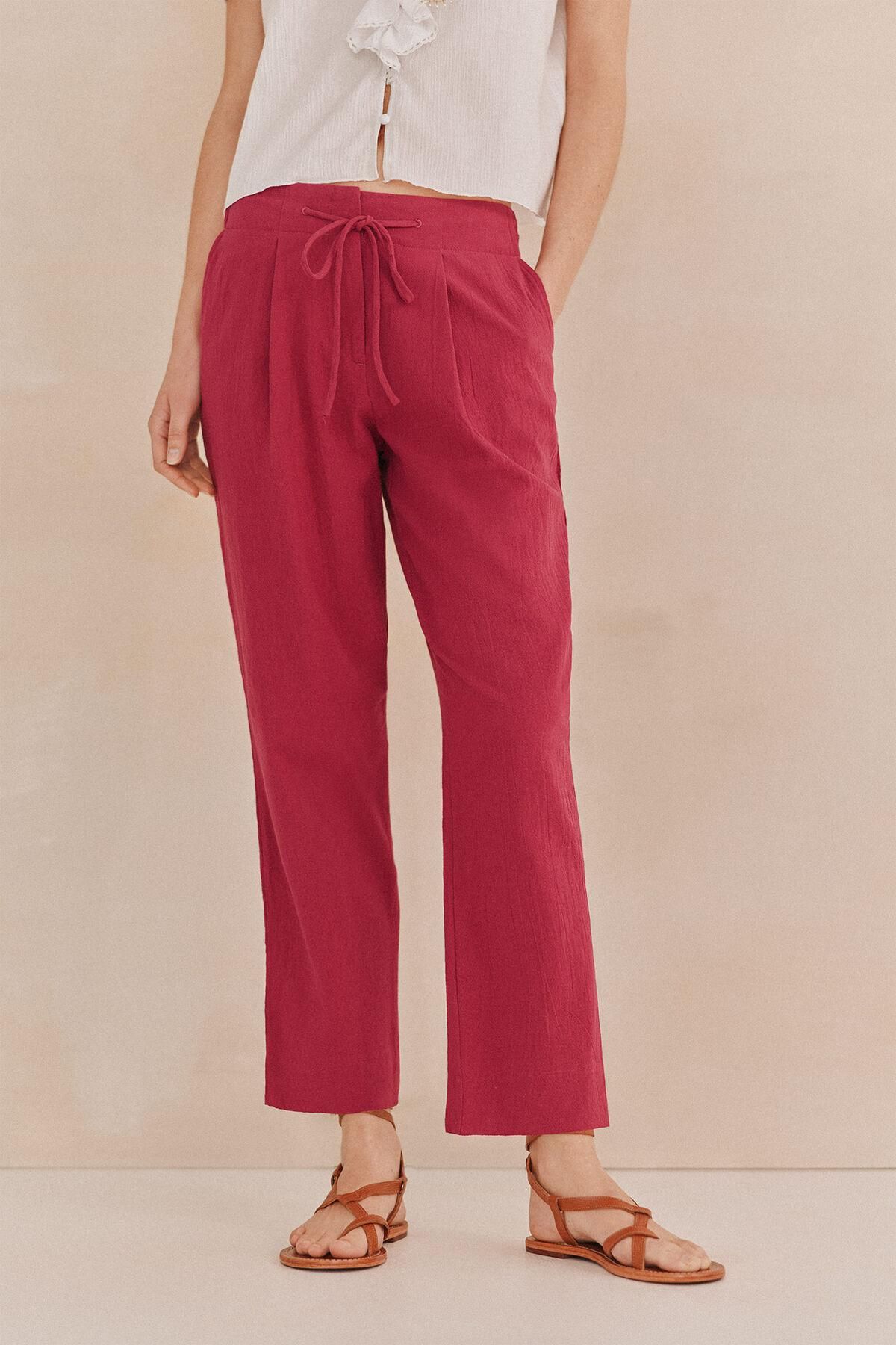 호스 인트로피아 라이트 와이드핏 벨트 슬랙스 팬츠 6549012 MORADO - 상품 이미지