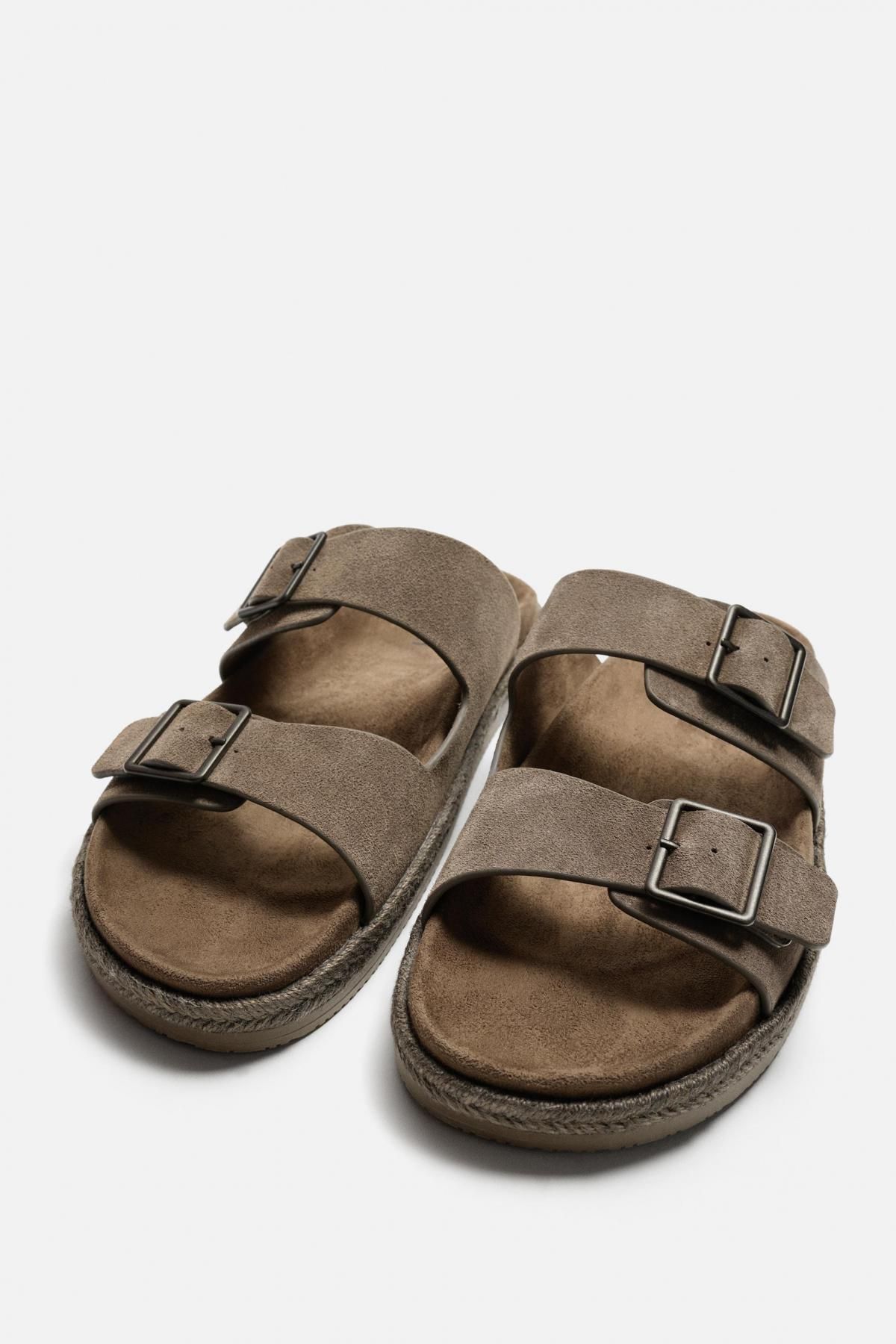 자라 컴포트 버클 더블스트랩 레더 샌들 2708/520 TAUPE GREY - 상세 이미지 4