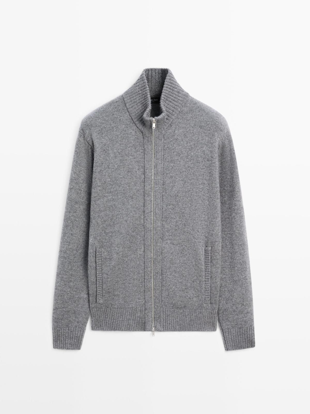 마시모두띠 테크니컬 울블렌드 집업 니트 가디건 1066/240 ANTHRACITE GREY - 메인 이미지