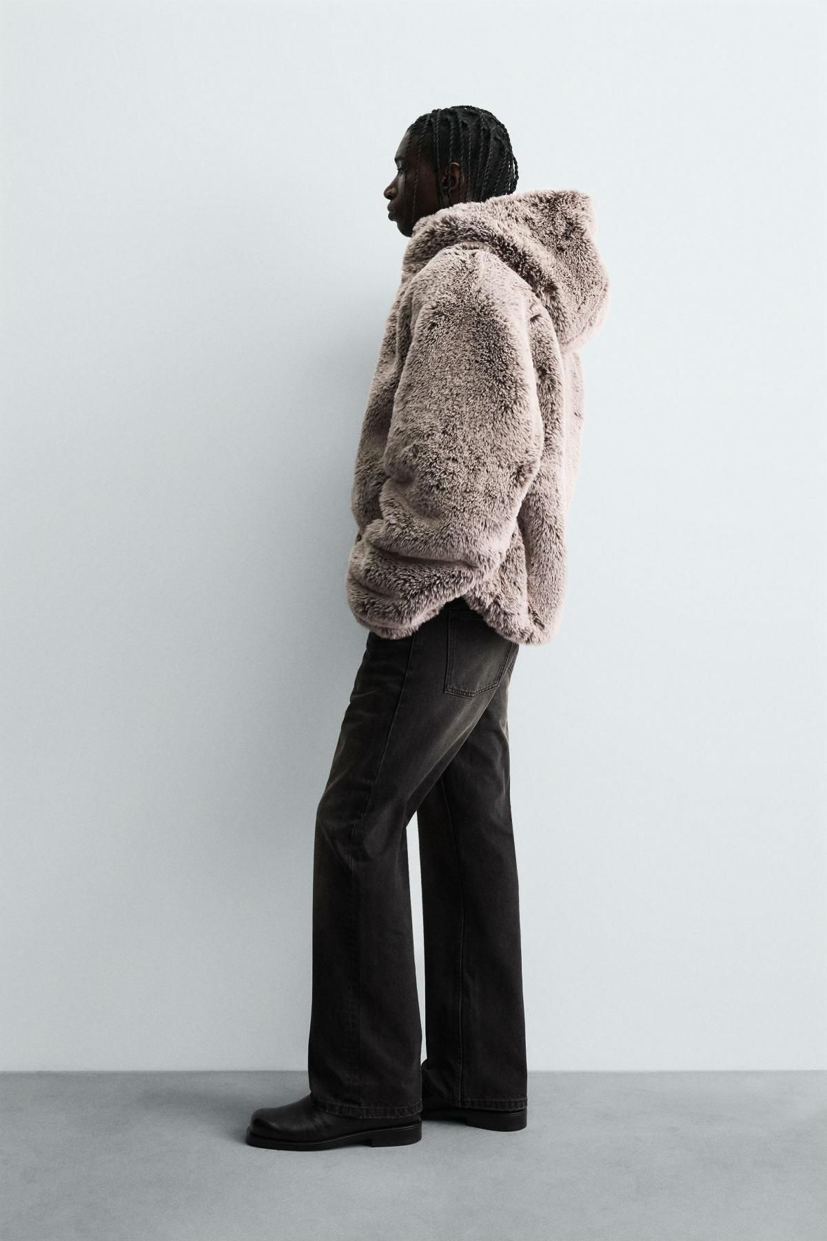 자라 테크니컬 퍼 후드 집업 자켓 0993/700 BROWN / TAUPE - 상세 이미지 5