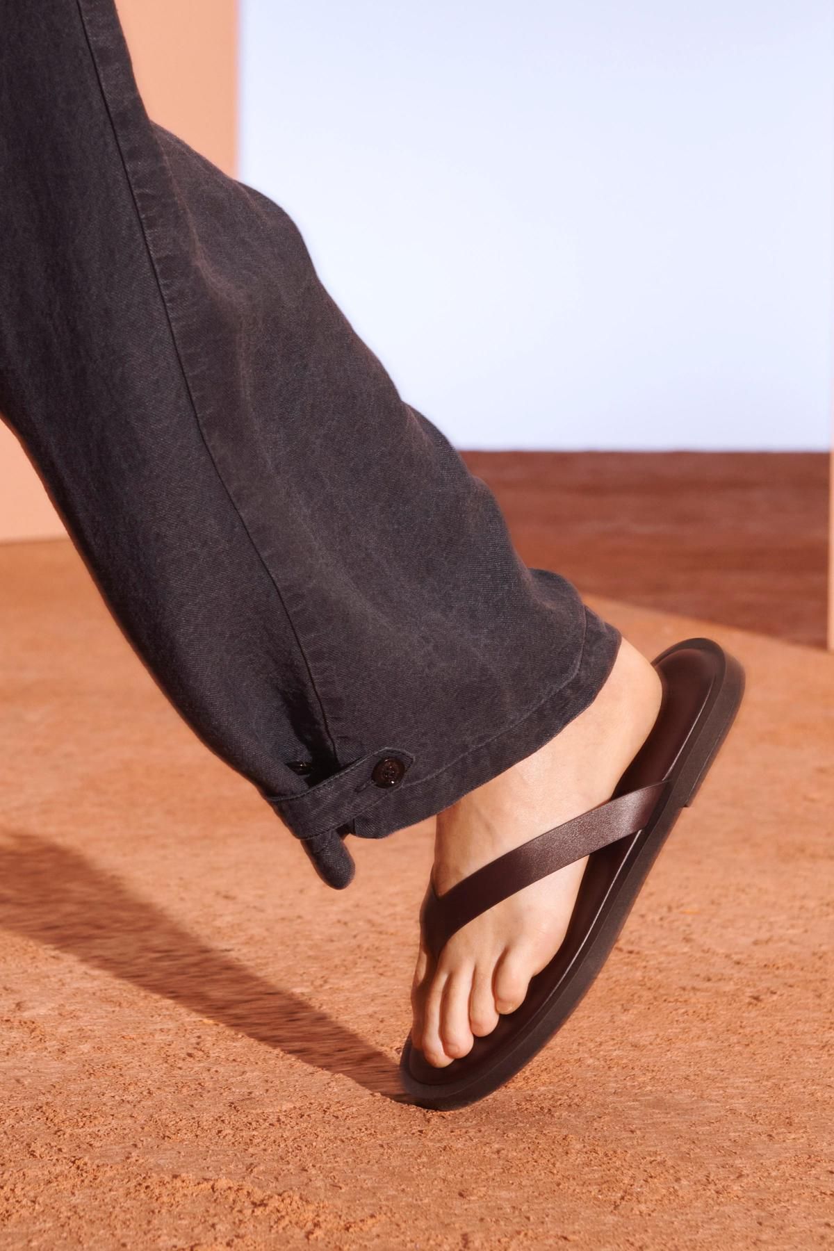 자라 린넨 블렌드 워시드 와이드 팬츠 5722/303 FADED BLUE - 상세 이미지 5