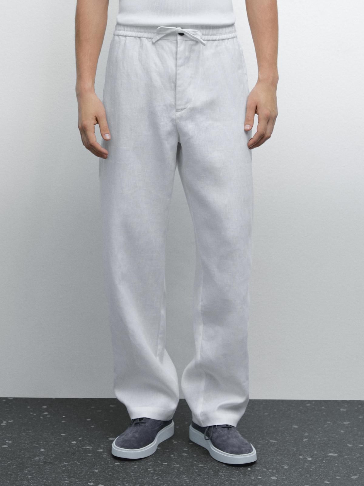 마시모두띠 린넨 와이드 조거 팬츠 0012/011 WHITE - 메인 이미지