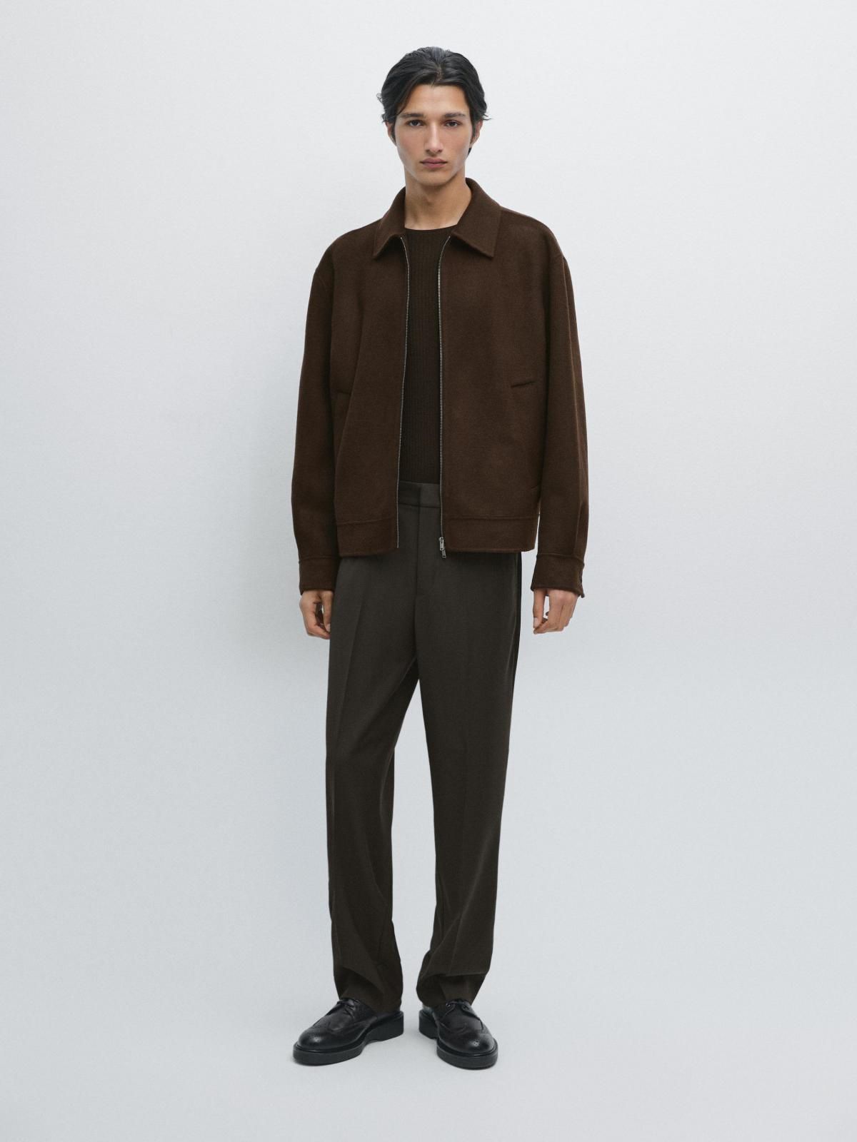 마시모두띠 테크니컬 울블렌드 집업 브라운 재킷 2895/381 BURGUNDY - 상세 이미지 2