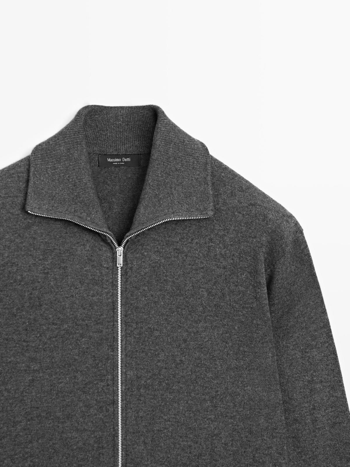 마시모두띠 프리미엄 울블렌드 하이넥 집업 니트 가디건 1017/226 MEDIUM GREY - 상세 이미지 4