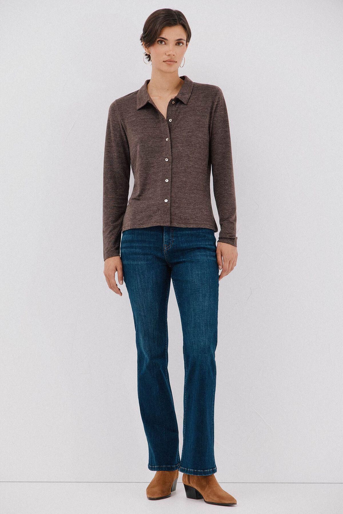 꼬르떼피엘 엘라스틱 버튼업 브라운 긴팔 셔츠 6322488 MARRON OSCURO - 상세 이미지 2