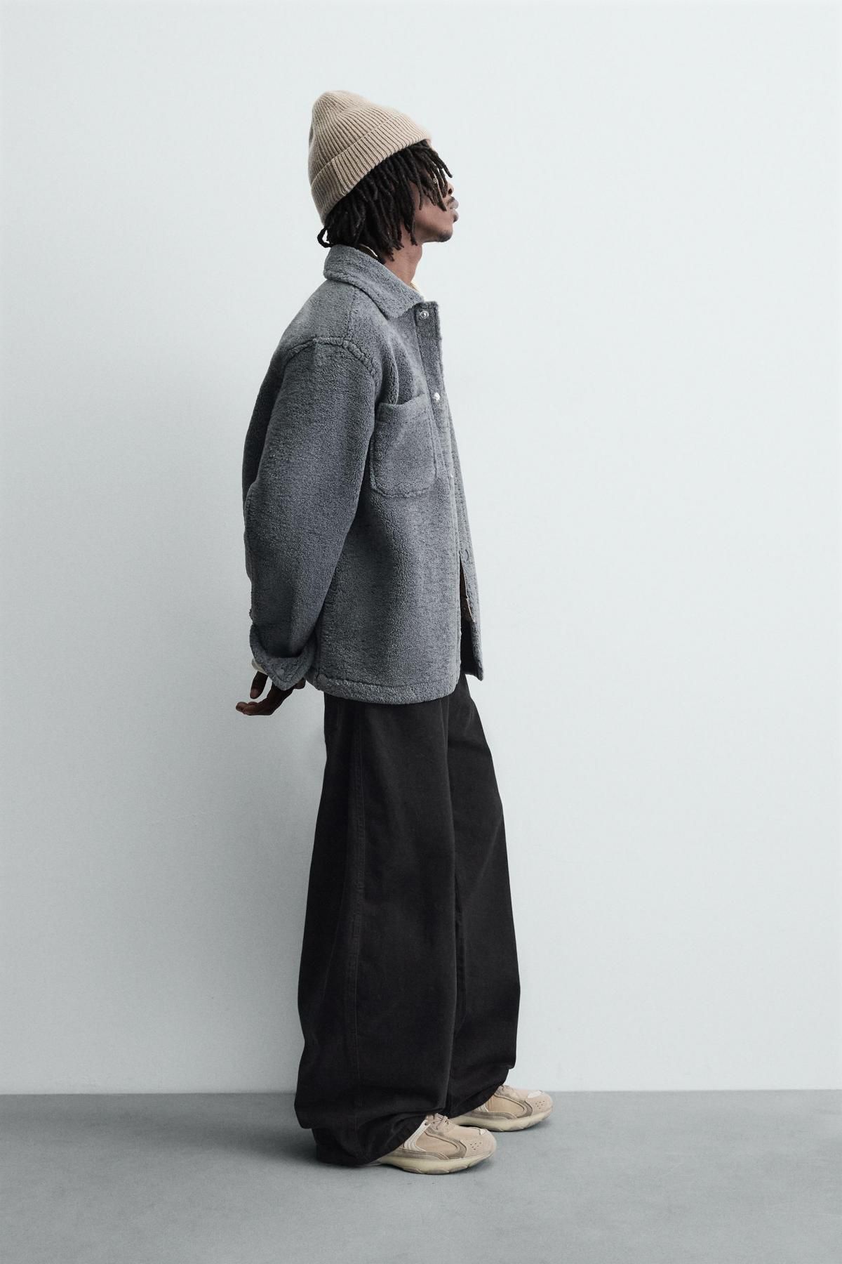 자라 테크니컬 퍼 루즈핏 포켓 오버셔츠 3046/390 BLUE / GREY - 상세 이미지 5