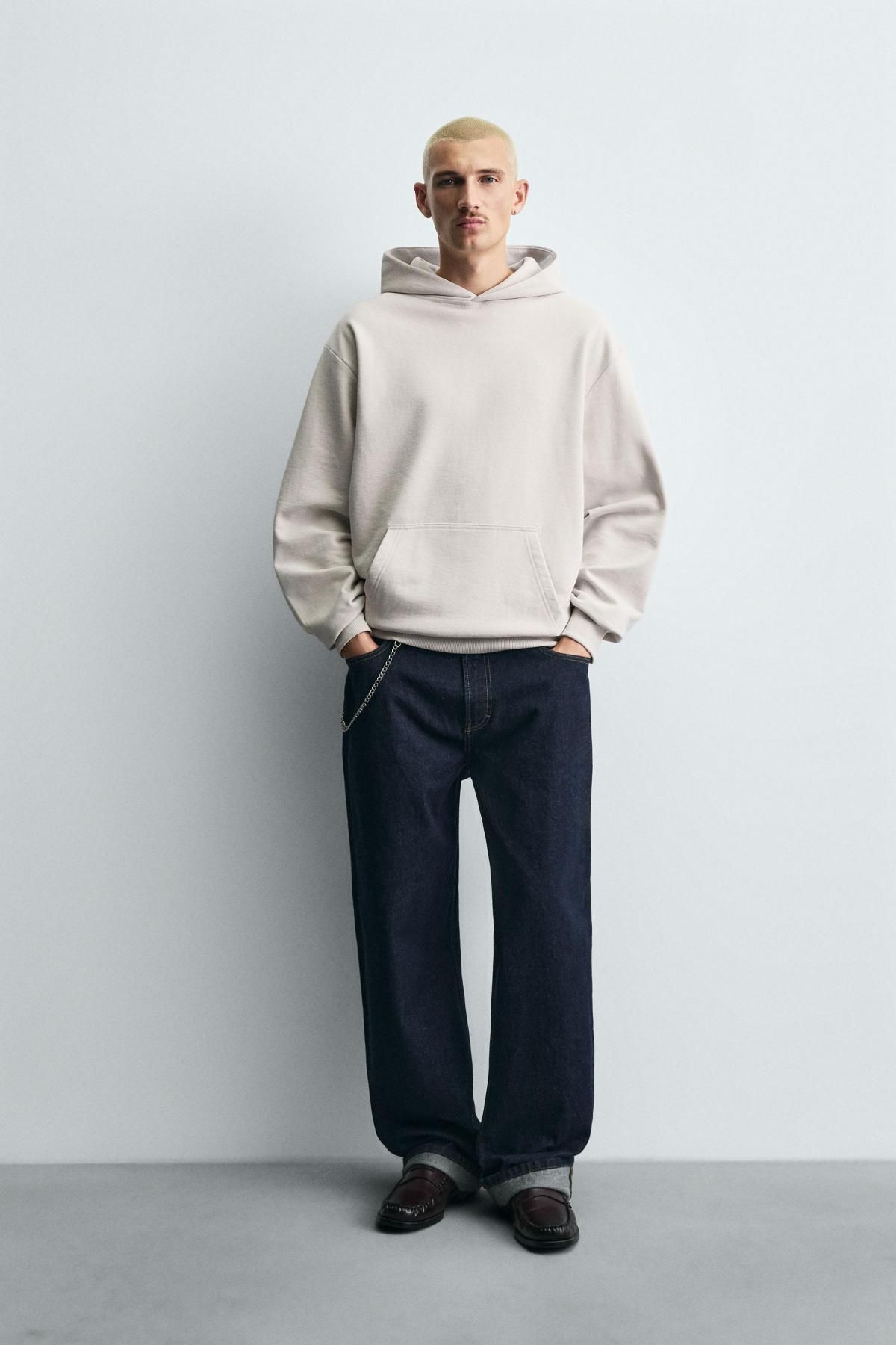 자라 코튼 베이직 후드 스웨트셔츠 0761/370 LIGHT BEIGE - 상세 이미지 2