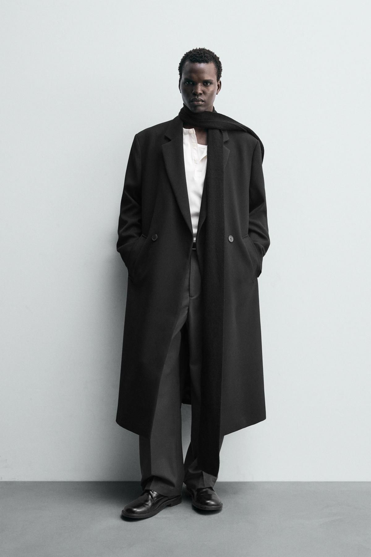 자라 더블브레스트 릴랙스핏 코트 블랙 6613/331 BLACK - 상세 이미지 2