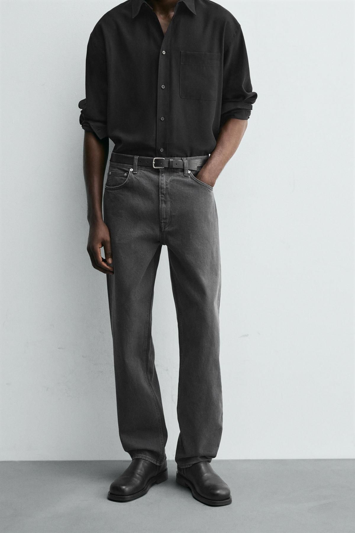 자라 테크니컬 스트레이트핏 데님 릴랙스드 진 3991/331 MID-GREY - 상세 이미지 3