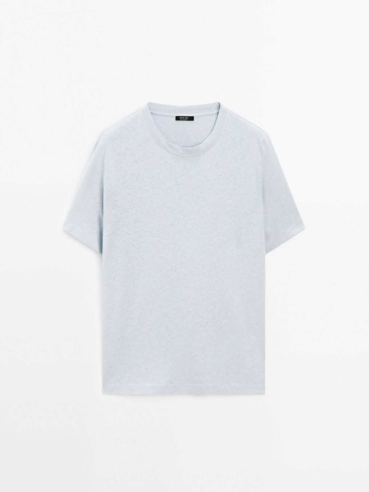 마시모두띠 반팔 린넨 혼방 티셔츠 1412/242 LIGHT BLUE - 상품 이미지