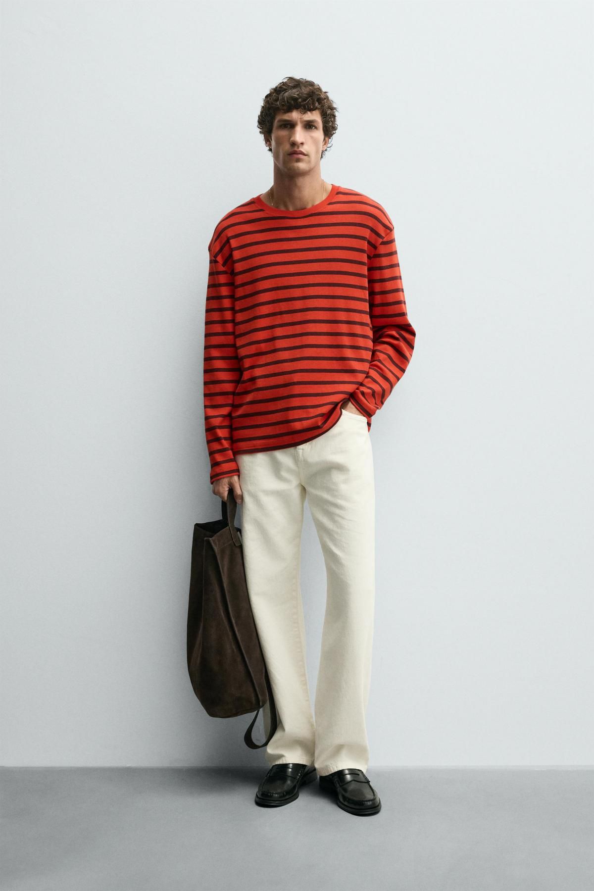 자라 스트라이프 레드 테크니컬 긴팔 티셔츠 4087/349 RED / BLACK - 상세 이미지 2