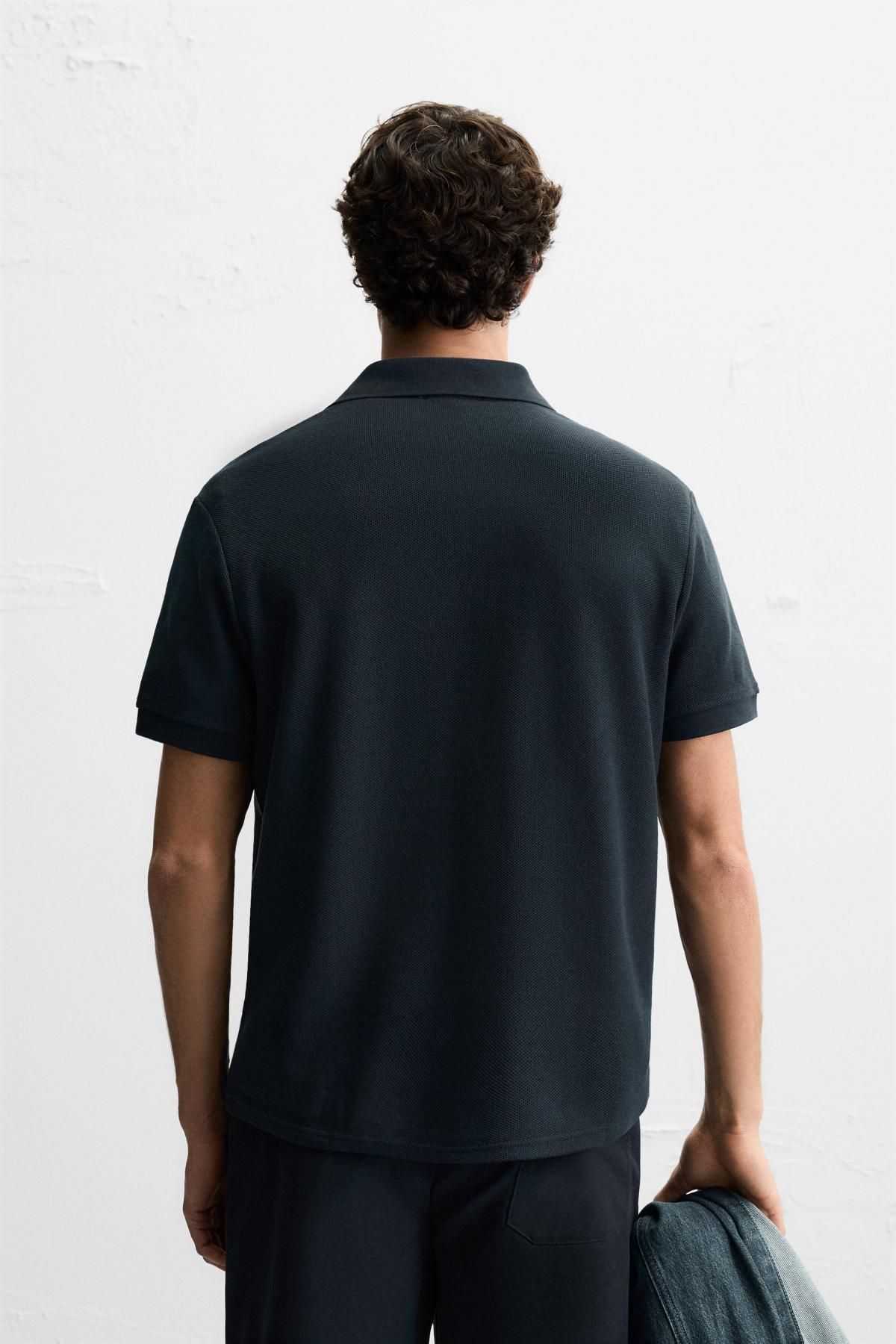 자라 지퍼넥 폴로 셔츠 4087/467 NAVY BLUE - 상세 이미지 4