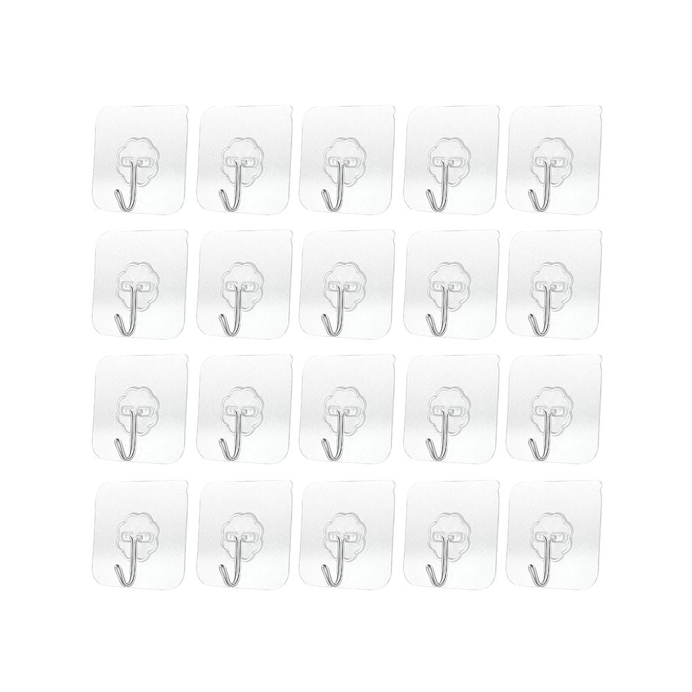 부착식 투명 후크 걸이 20P - 상품 이미지