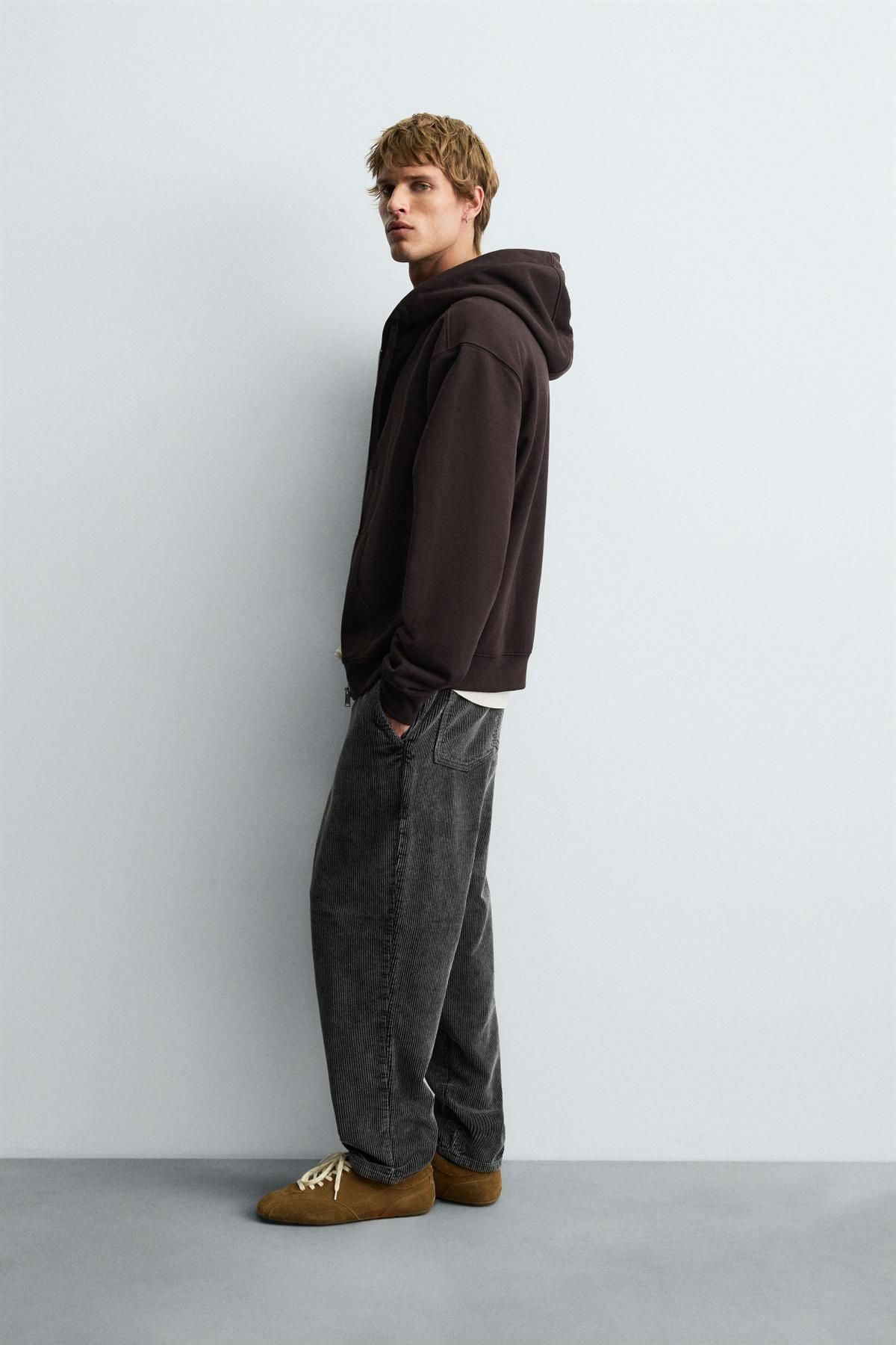 자라 코듀로이 캐롯핏 배기 팬츠 4302/305 DARK GREY - 상세 이미지 4