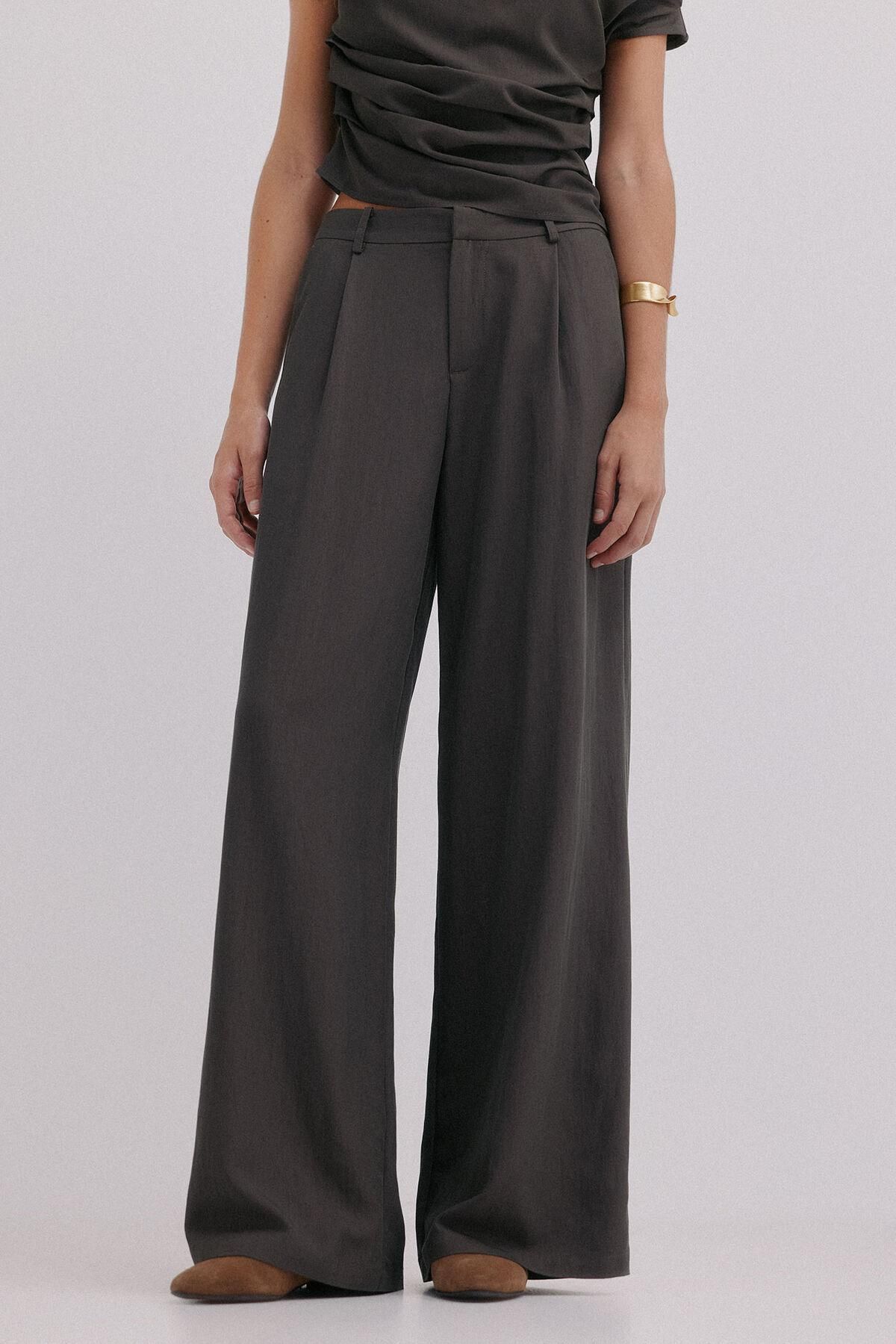 호스 인트로피아 플루이드 와이드 슬랙스 팬츠 6542828 GRIS - 상품 이미지