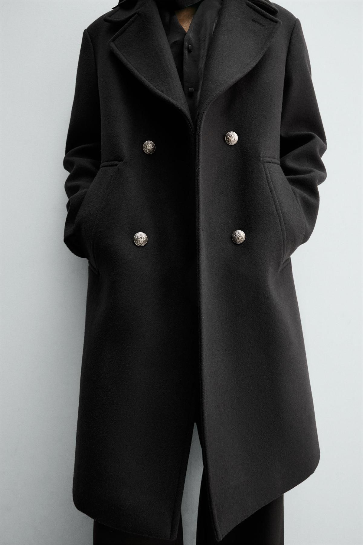 자라 클래식 더블브레스트 울 더블코트 6798/041 BLACK 이미지 6