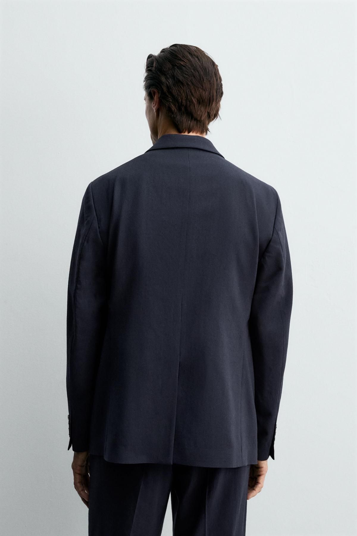 자라 이탈리안 울 클래식 테일러드 블레이저 1564/517 NAVY BLUE - 상세 이미지 4