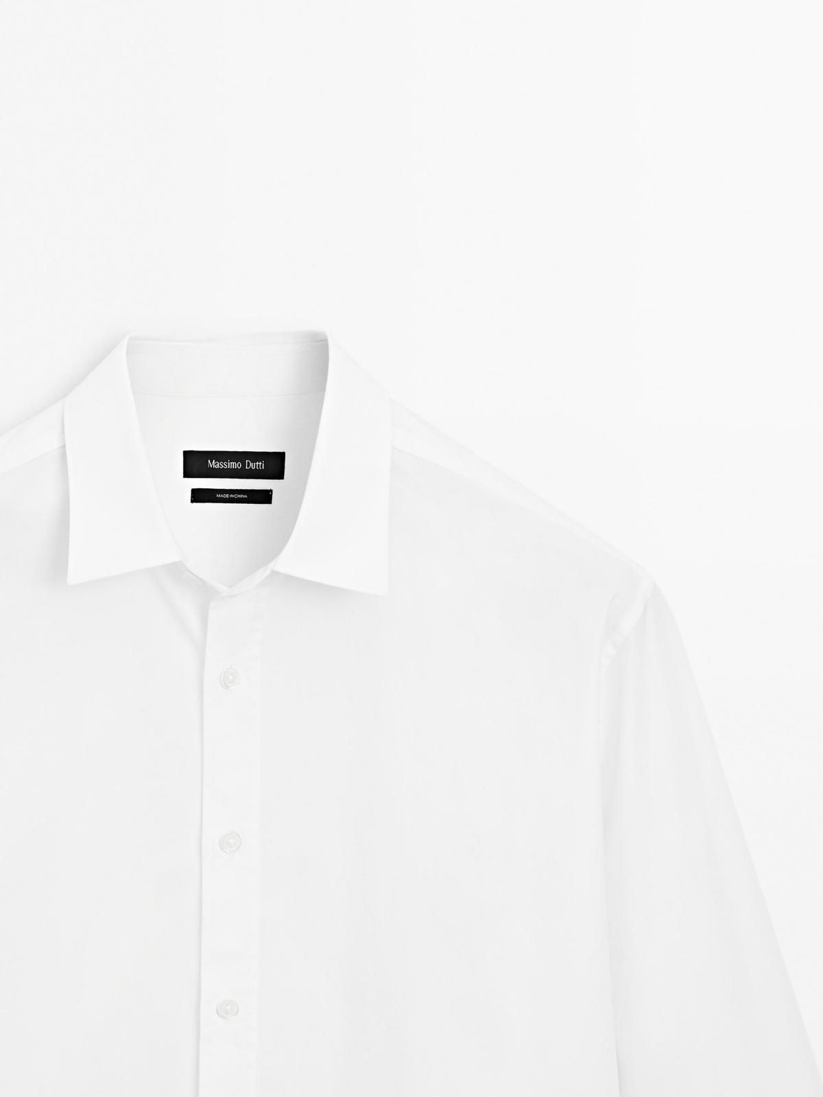 마시모두띠 클래식 레귤러핏 코튼 포플린 긴팔 셔츠 1736/277 WHITE - 상세 이미지 3