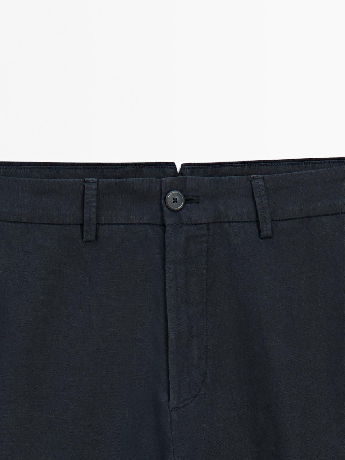 마시모두띠 테이퍼드핏 코튼 린넨 슬랙스 팬츠 0006/004 NAVY BLUE - 상세 이미지 2