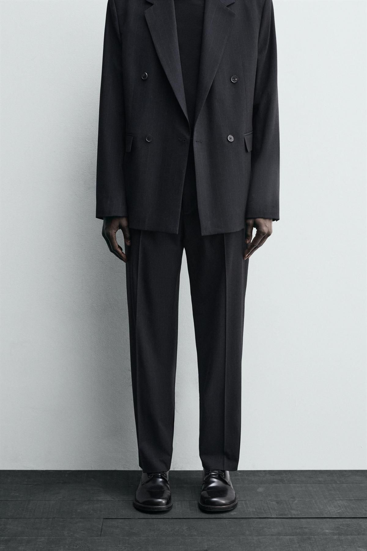 자라 울 블렌드 핀스트라이프 정장 팬츠 6796/685 DARK NAVY - 메인 이미지