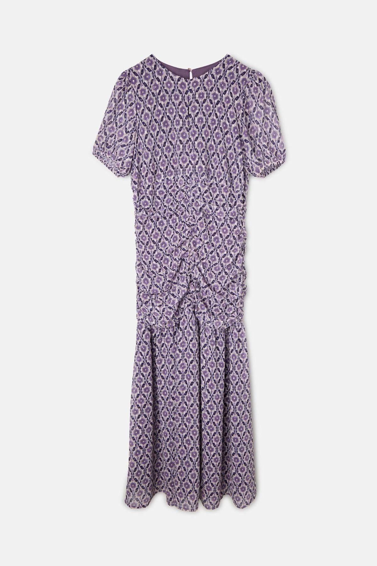 실본 지오메트릭 프린트 쉬폰 롱 원피스 6442365 ESTAMPADO GRANATE - 상품 이미지