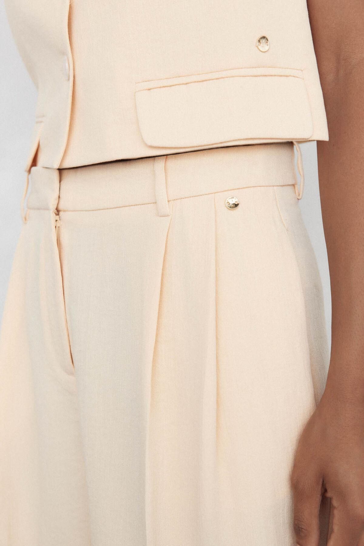 페드로 델 이에로 테일러드 슬랙스 팬츠 와이드핏 베이지 7602507 AMARILLO - 상세 이미지 3