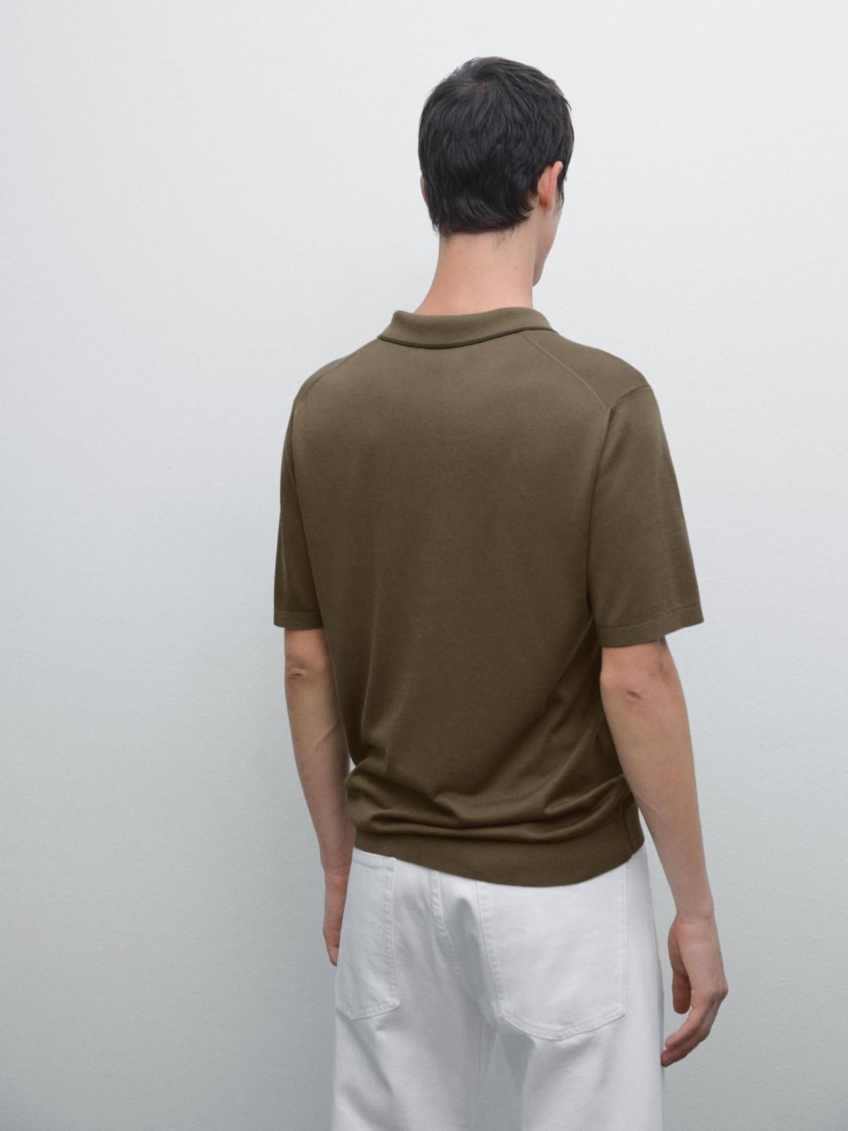 마시모두띠 브라운 코튼블렌드 칼라디테일 반팔 니트 폴로셔츠 0963/217 BEIGE - 상세 이미지 4