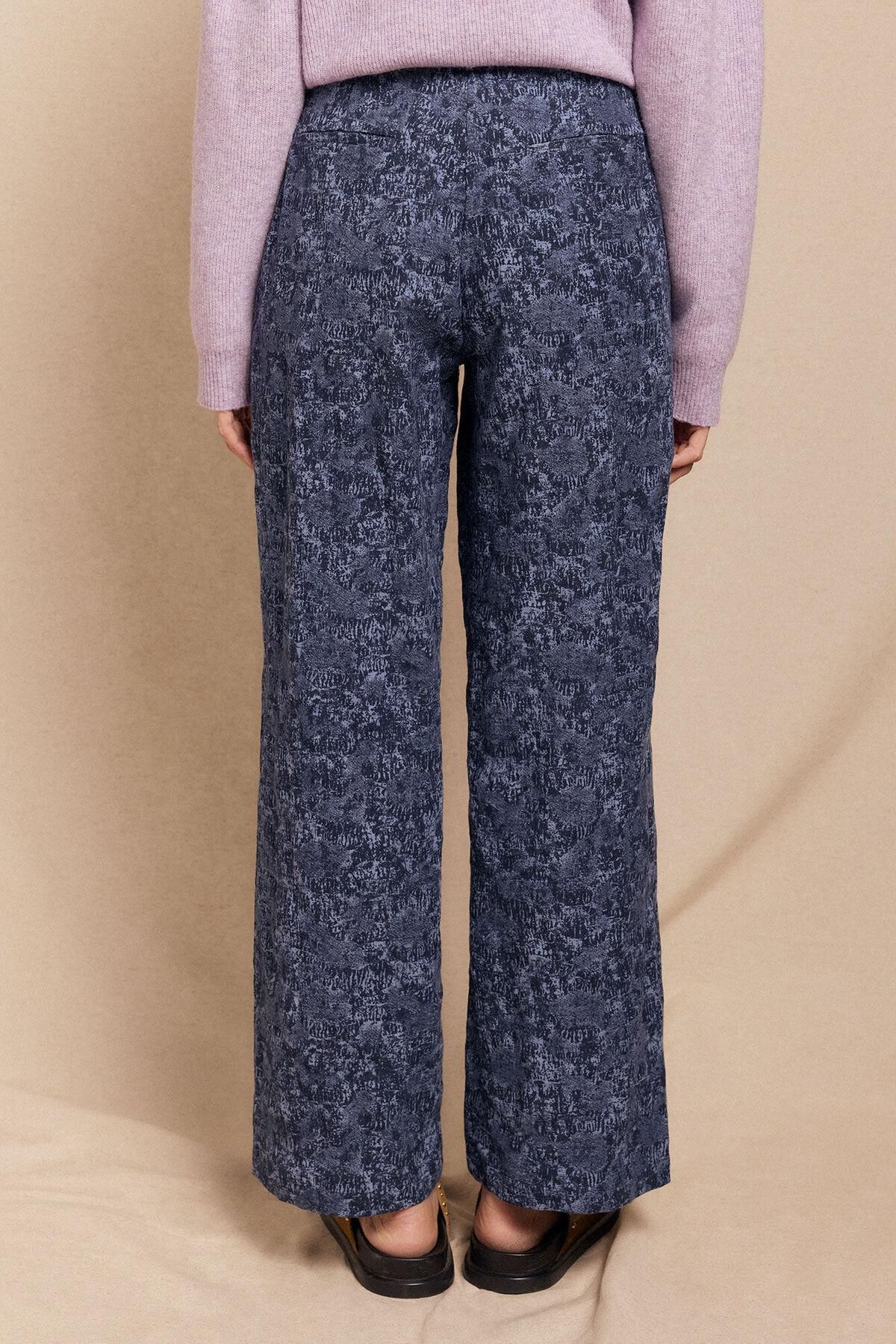 슬로우러브 자카드 플리츠 와이드 팬츠 3722133 AZUL MARINO - 상세 이미지 3