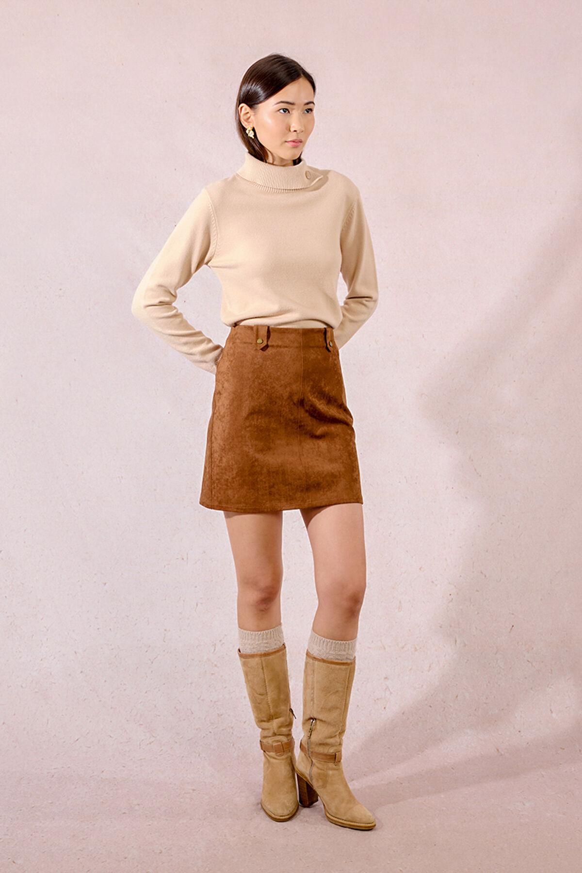 몰리브라켄 테크니컬 스웨이드 미니 스커트 5722678 MARRON - 상세 이미지 2