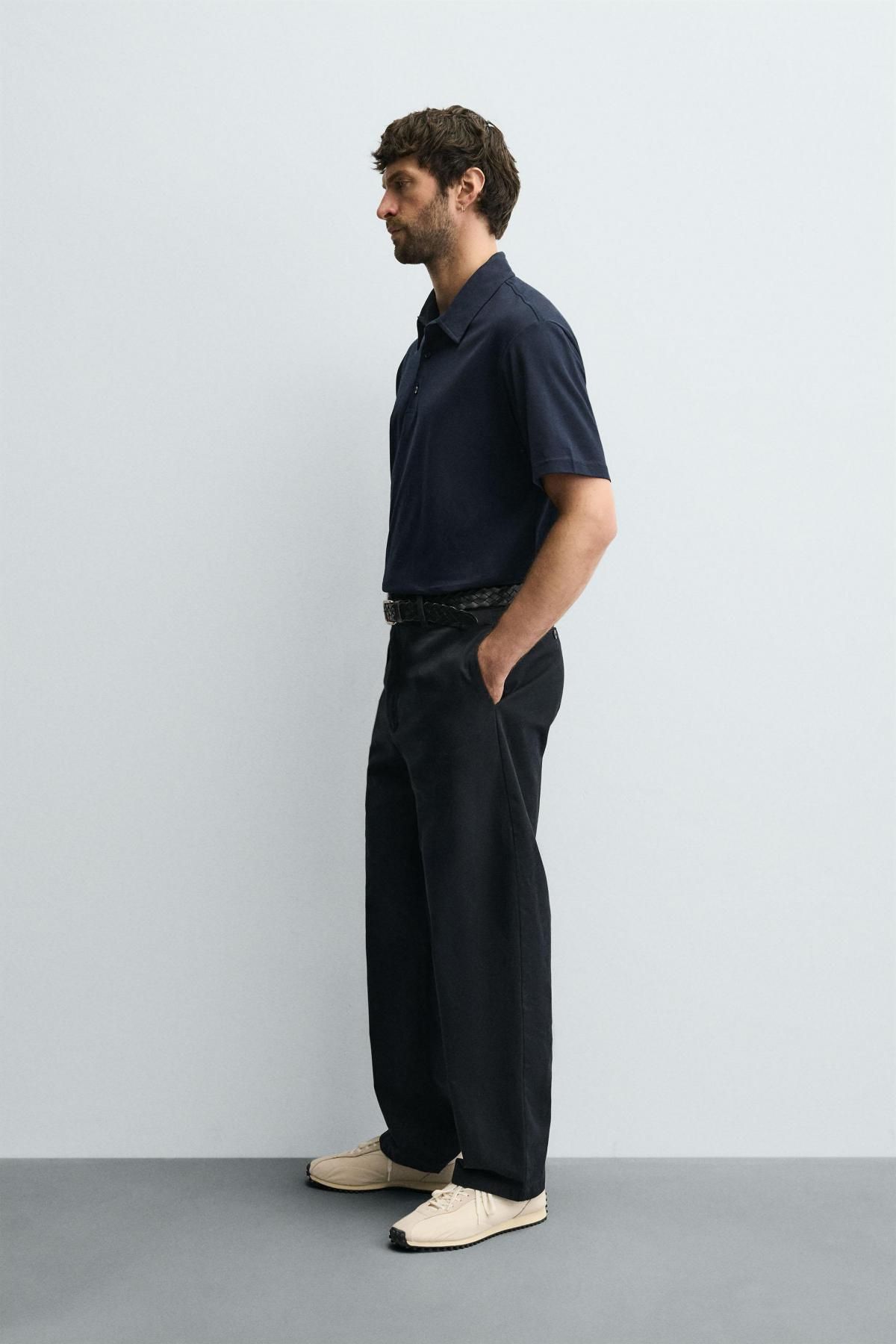 자라 테크니컬 머서라이즈 반팔 폴로 셔츠 5372/328 NAVY BLUE - 상세 이미지 5