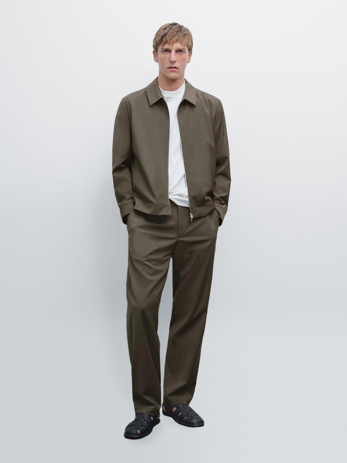 마시모두띠 울블렌드 테크니컬 블루종 재킷 2030/277 DARK KHAKI - 상세 이미지 2