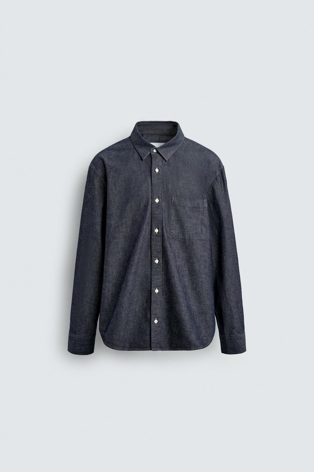 자라 릴랙스핏 데님 긴팔 셔츠 7545/362 BLUE - 메인 이미지