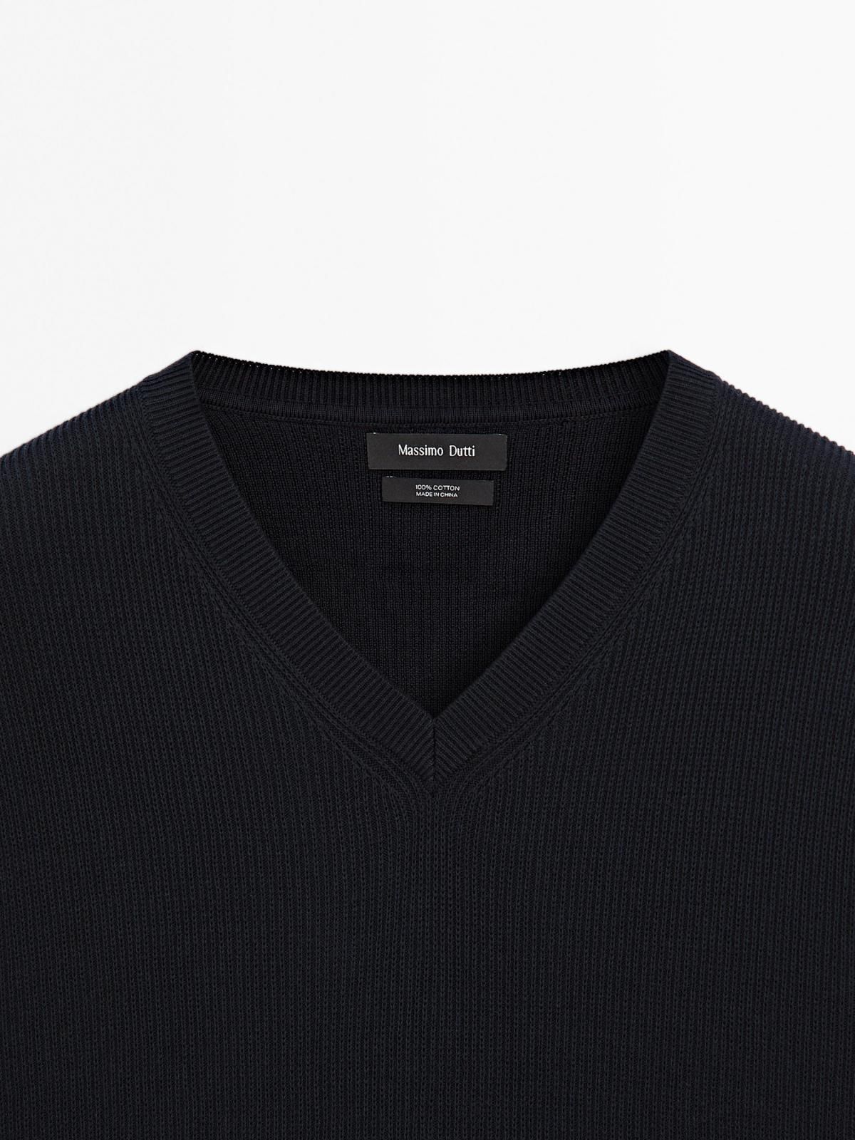 마시모두띠 미니멀 브이넥 니트 베스트 1006/201 NAVY BLUE - 상세 이미지 2