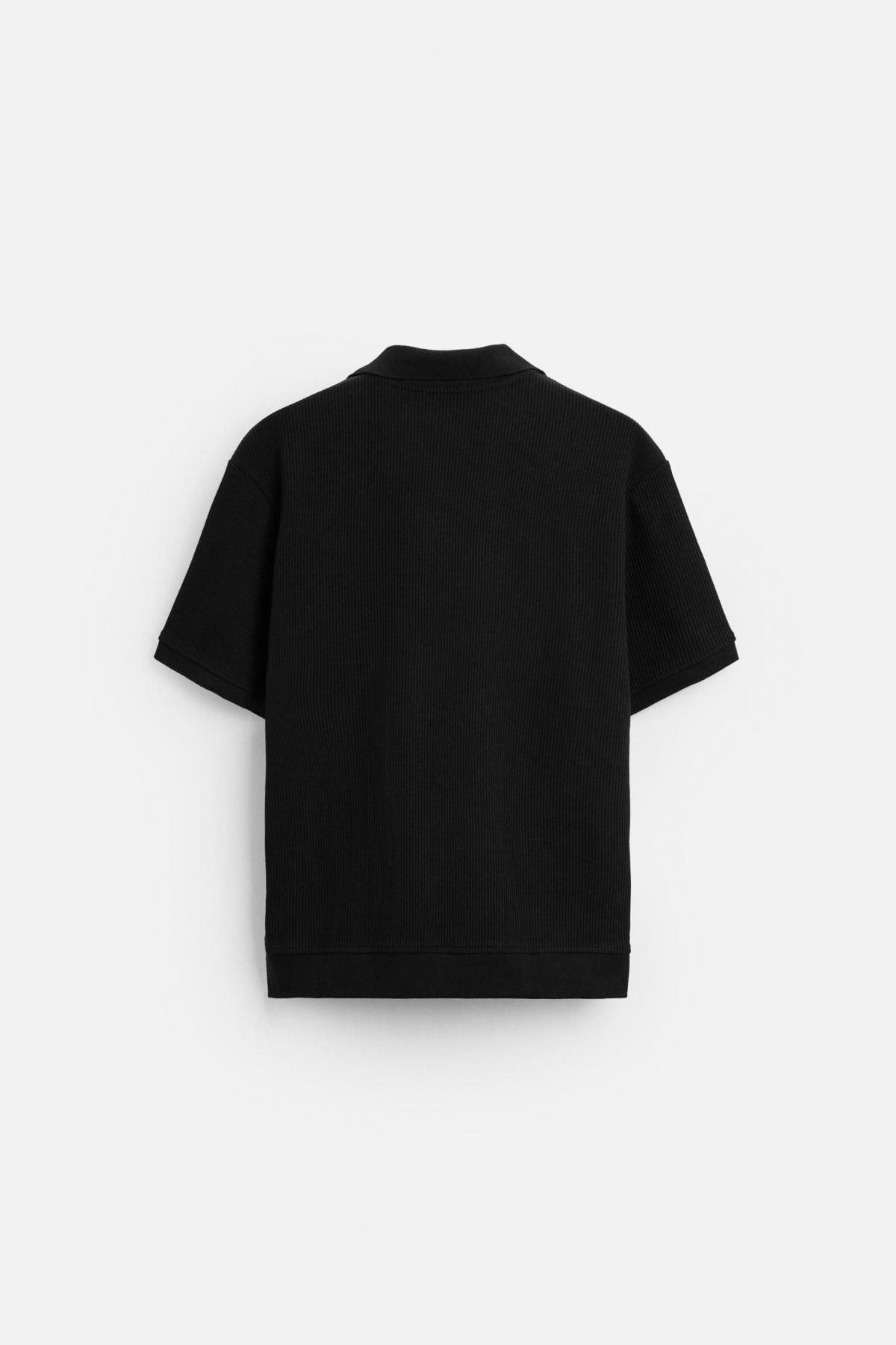 자라 세로 텍스처 폴로 셔츠 0526/460 BLACK 이미지 7