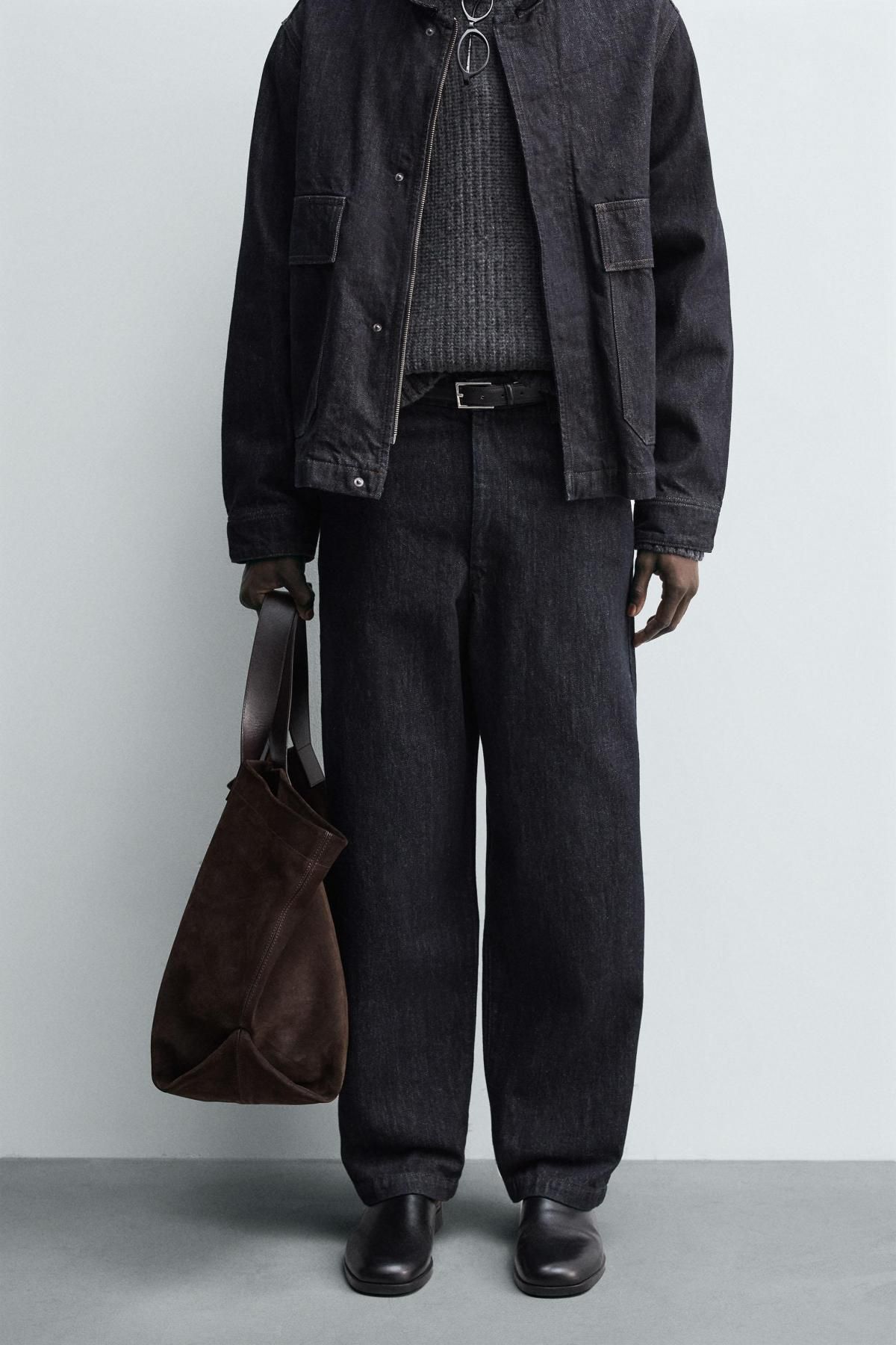 자라 릴렉스핏 데님 와이드 치노 팬츠 1300/371 INDIGO - 상세 이미지 3