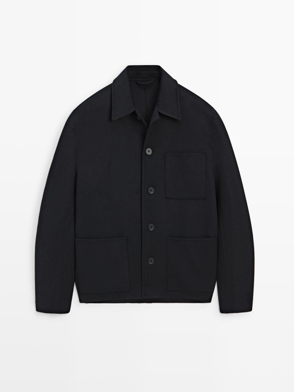 마시모두띠 테크니컬 울 더블 포켓 오버셔츠 2838/381 NAVY BLUE - 메인 이미지