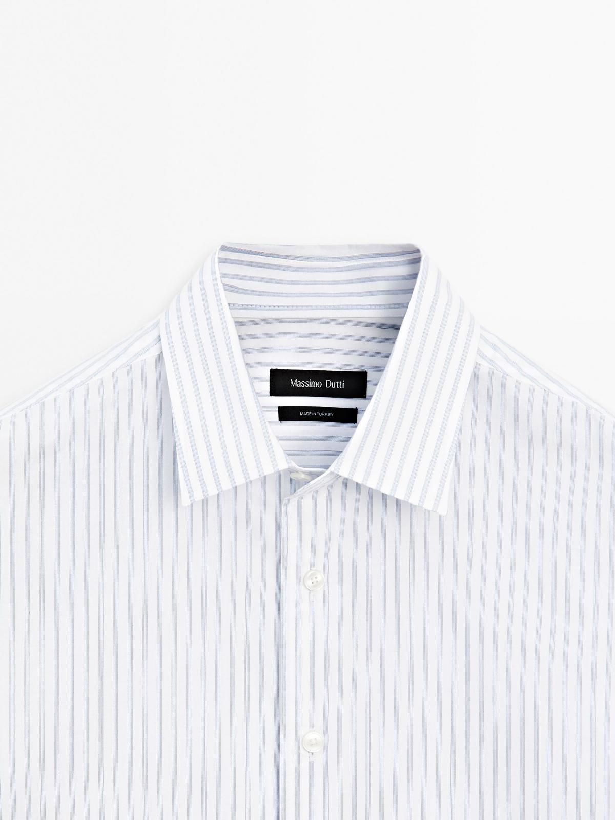 마시모두띠 클래식 스트라이프 레귤러핏 긴팔 셔츠 1733/272 WHITE - 상세 이미지 5