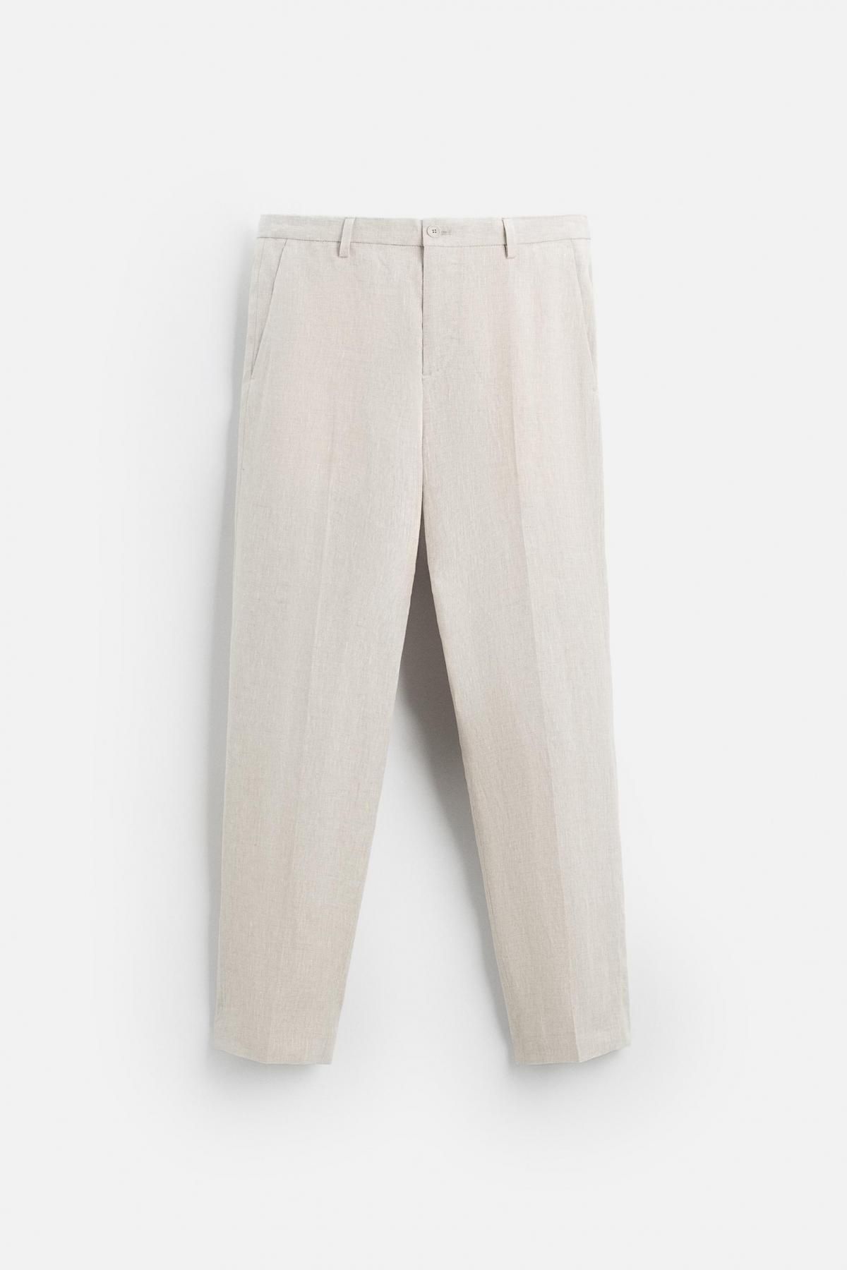 자라 100 리넨 수트 팬츠 4410/401 LIGHT BEIGE - 상세 이미지 5
