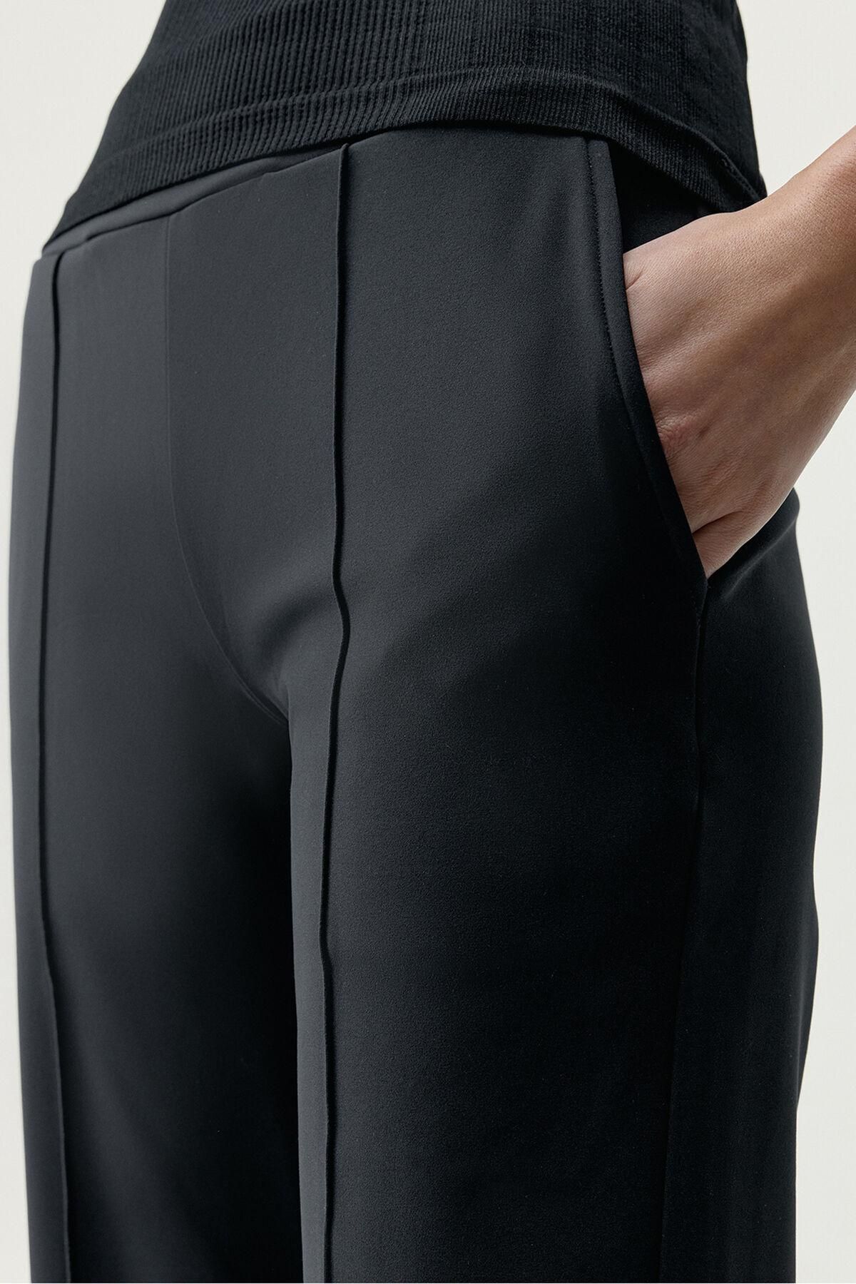 본리빙요가 테크니컬 블랙 와이드 스트레이트 팬츠 8182792 NEGRO - 상세 이미지 3