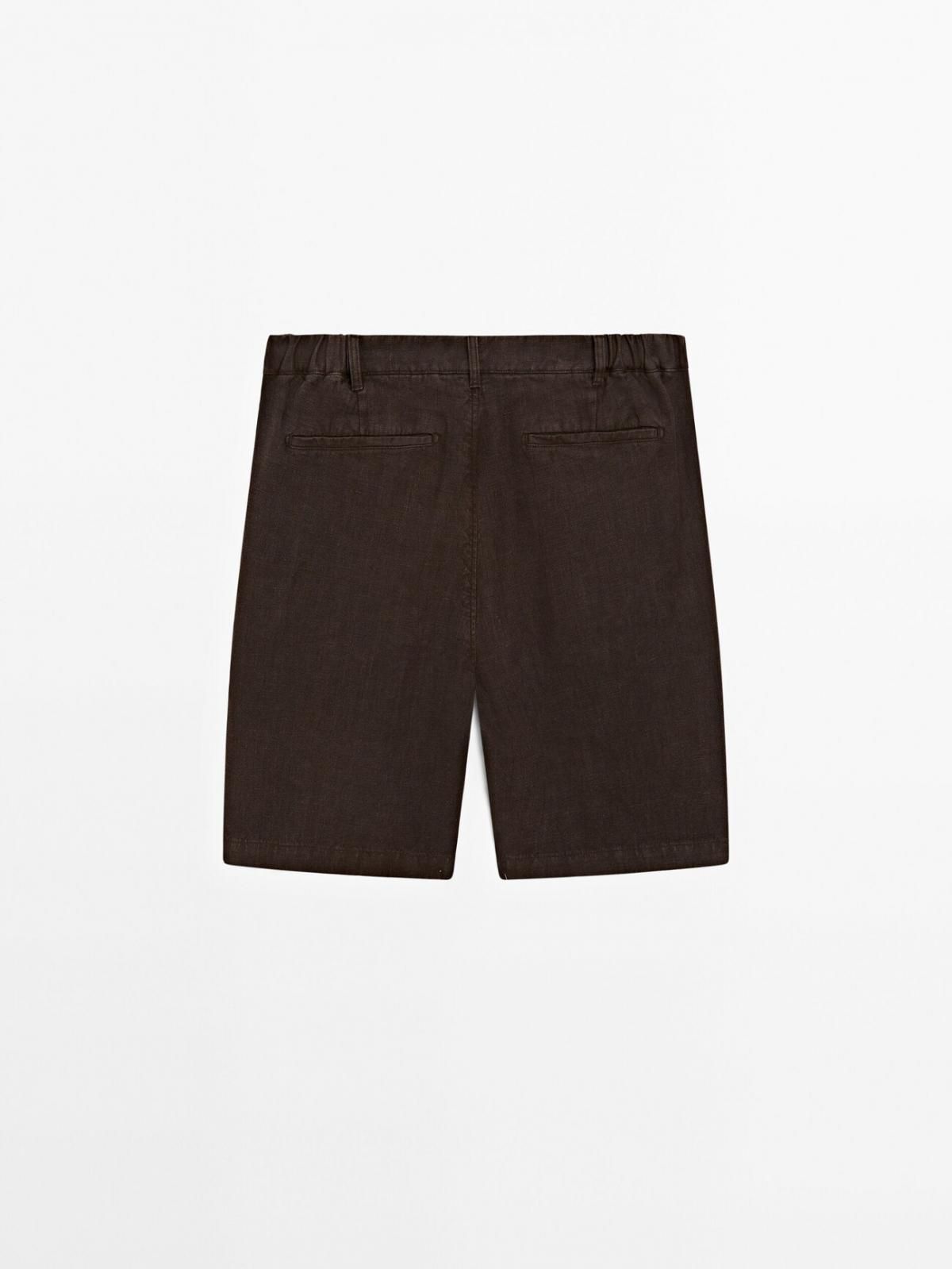 마시모두띠 내추럴 린넨 버뮤다 쇼츠 2901/007 BROWN 이미지 7