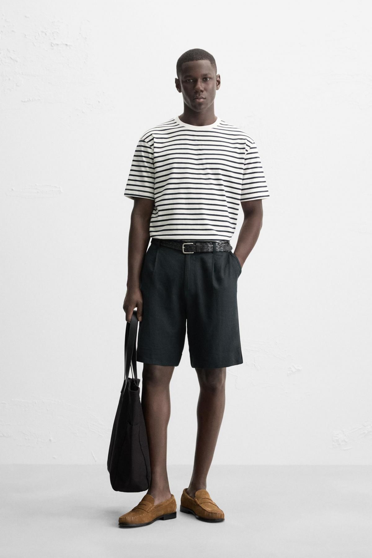 자라 스트라이프 베이직 미디엄 웨이트 반팔 티셔츠 1887/470 STRIPED - 상세 이미지 2