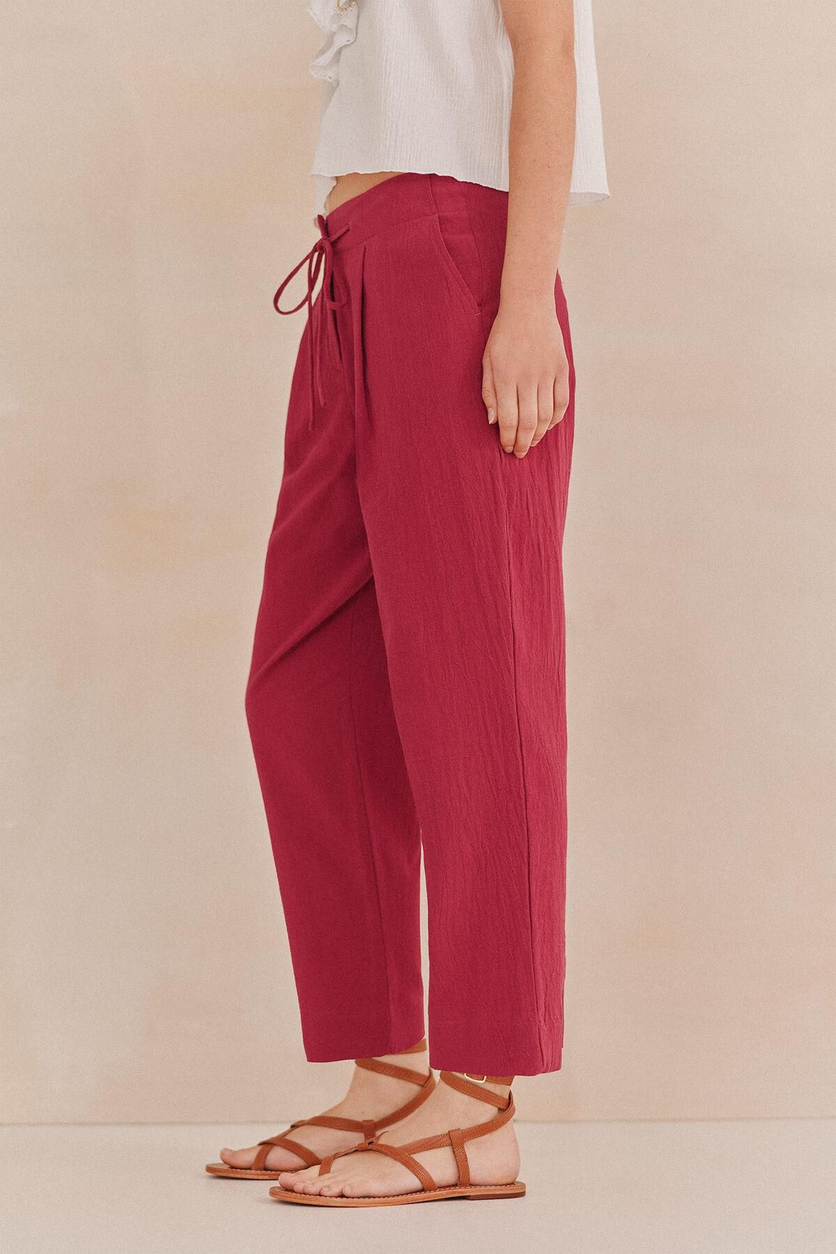 호스 인트로피아 라이트 와이드핏 벨트 슬랙스 팬츠 6549012 MORADO - 상세 이미지 4