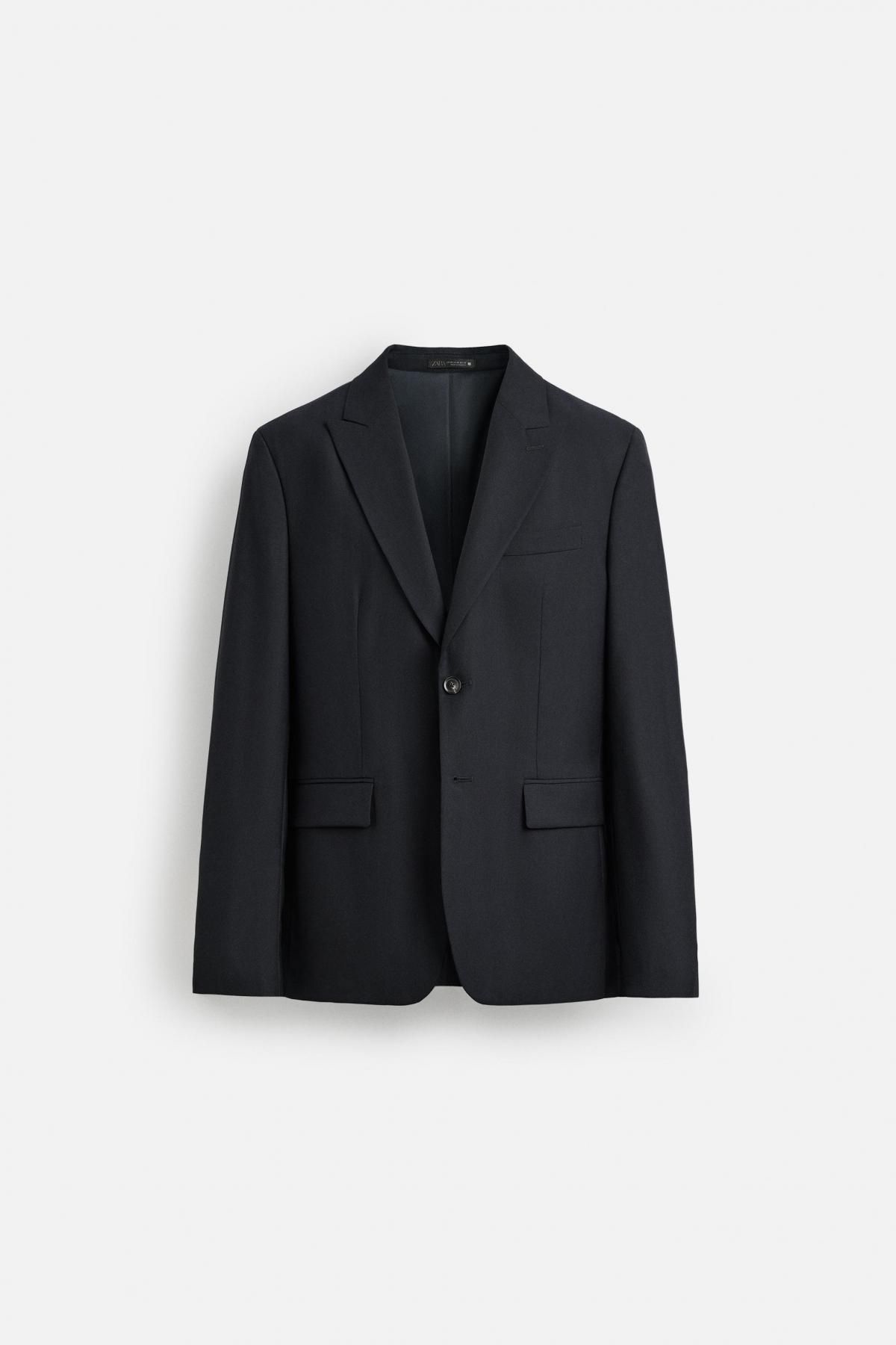 자라 클래식 헤링본 테일러드 블레이저 5732/173 NAVY BLUE - 상품 이미지