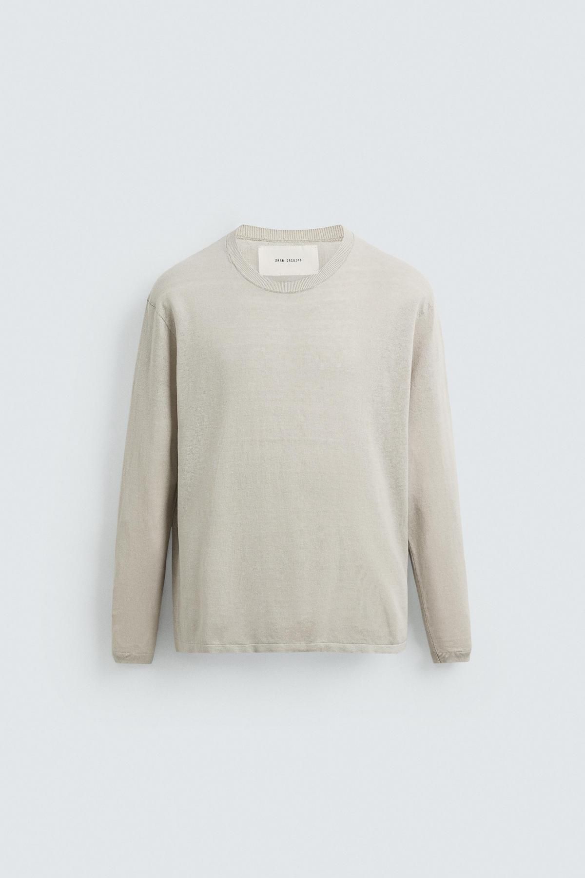 자라 라이트웨이트 헴프 라운드 니트 스웨터 2142/422 ANTHRACITE GREY - 메인 이미지
